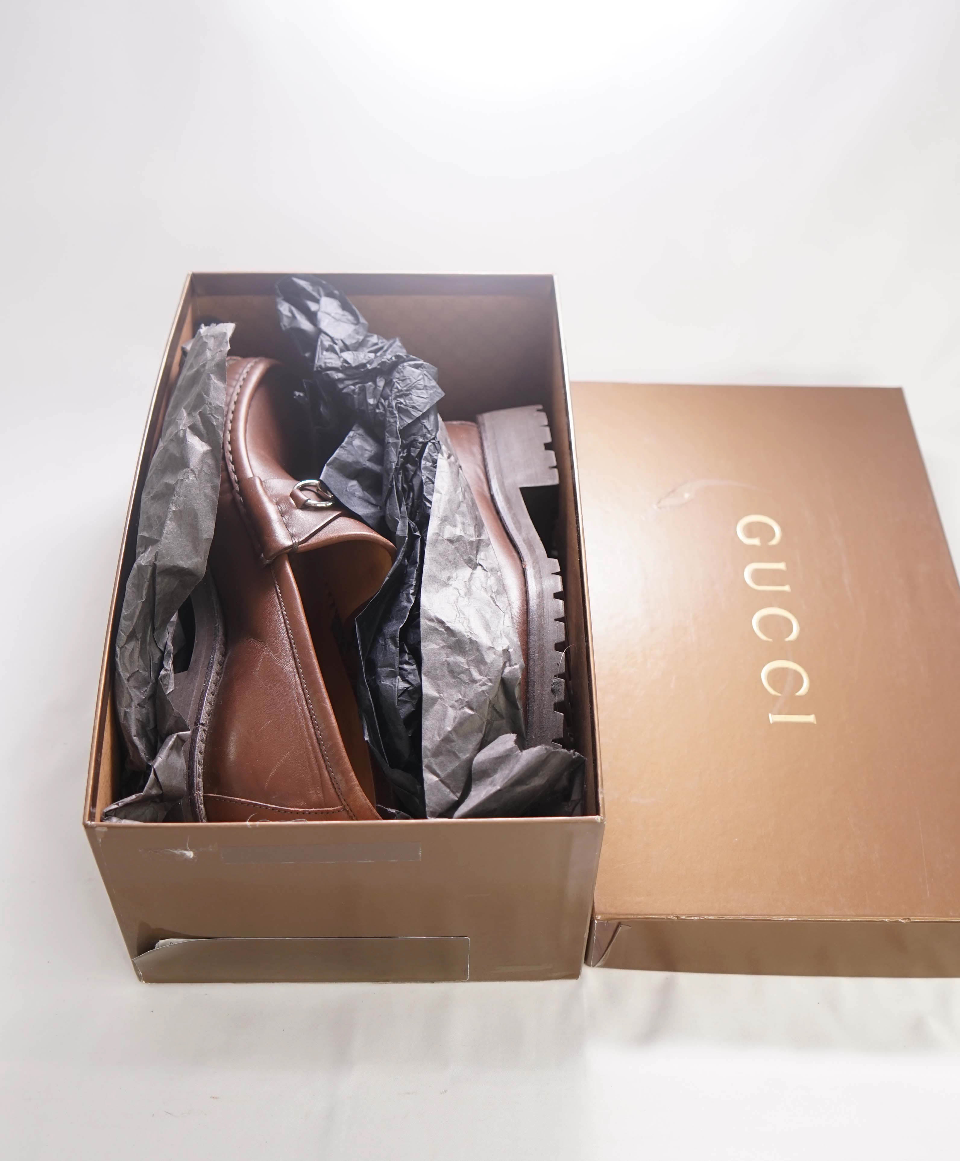 GUCCI - Horse-bit Loafers Brown Iconic Style - 10US (9.5 G Stamped On Shoe)