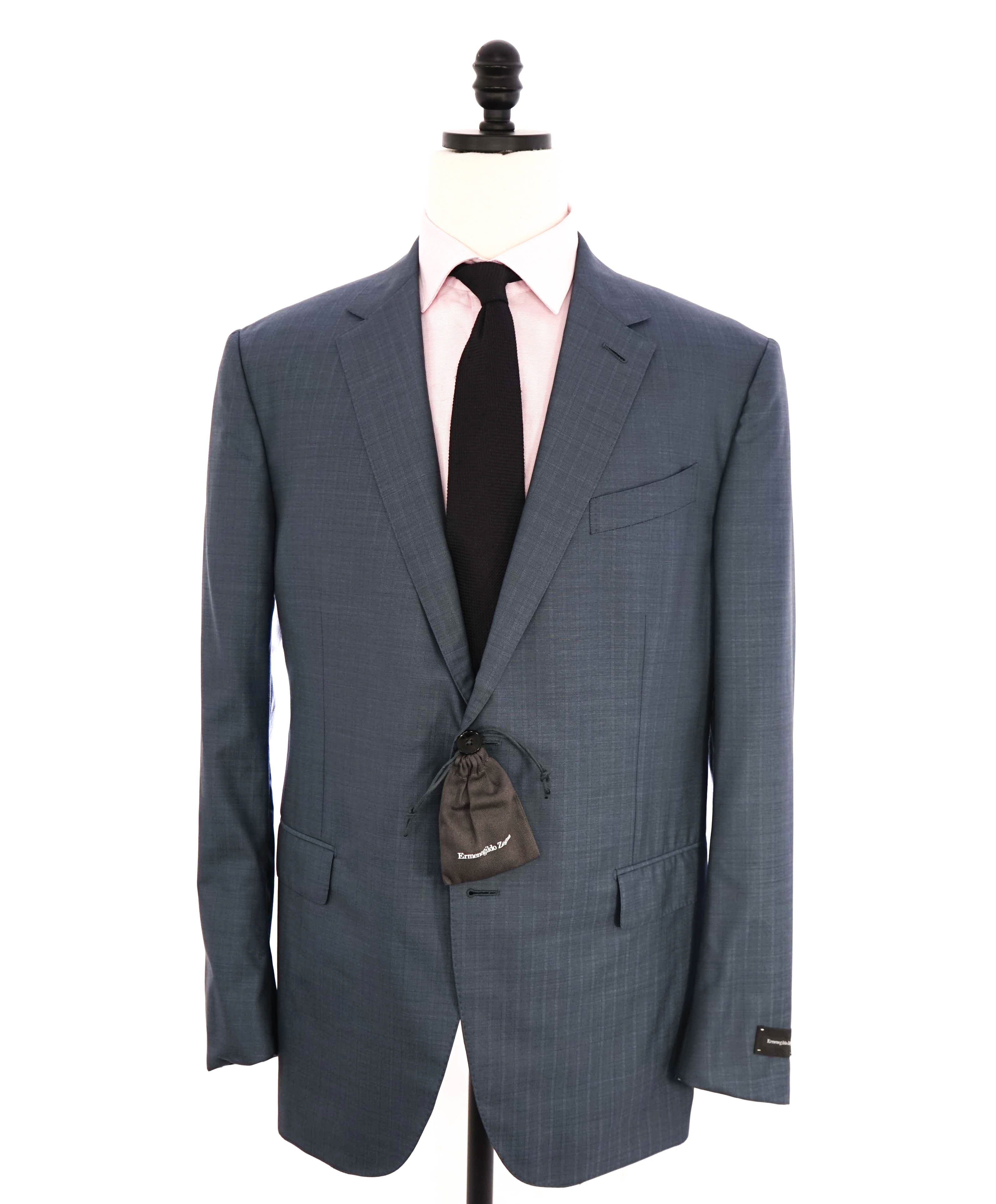 $2,895 ERMENEGILDO ZEGNA - Steel Blue *TROFEO 600* Wool/Silk Blazer - 48R