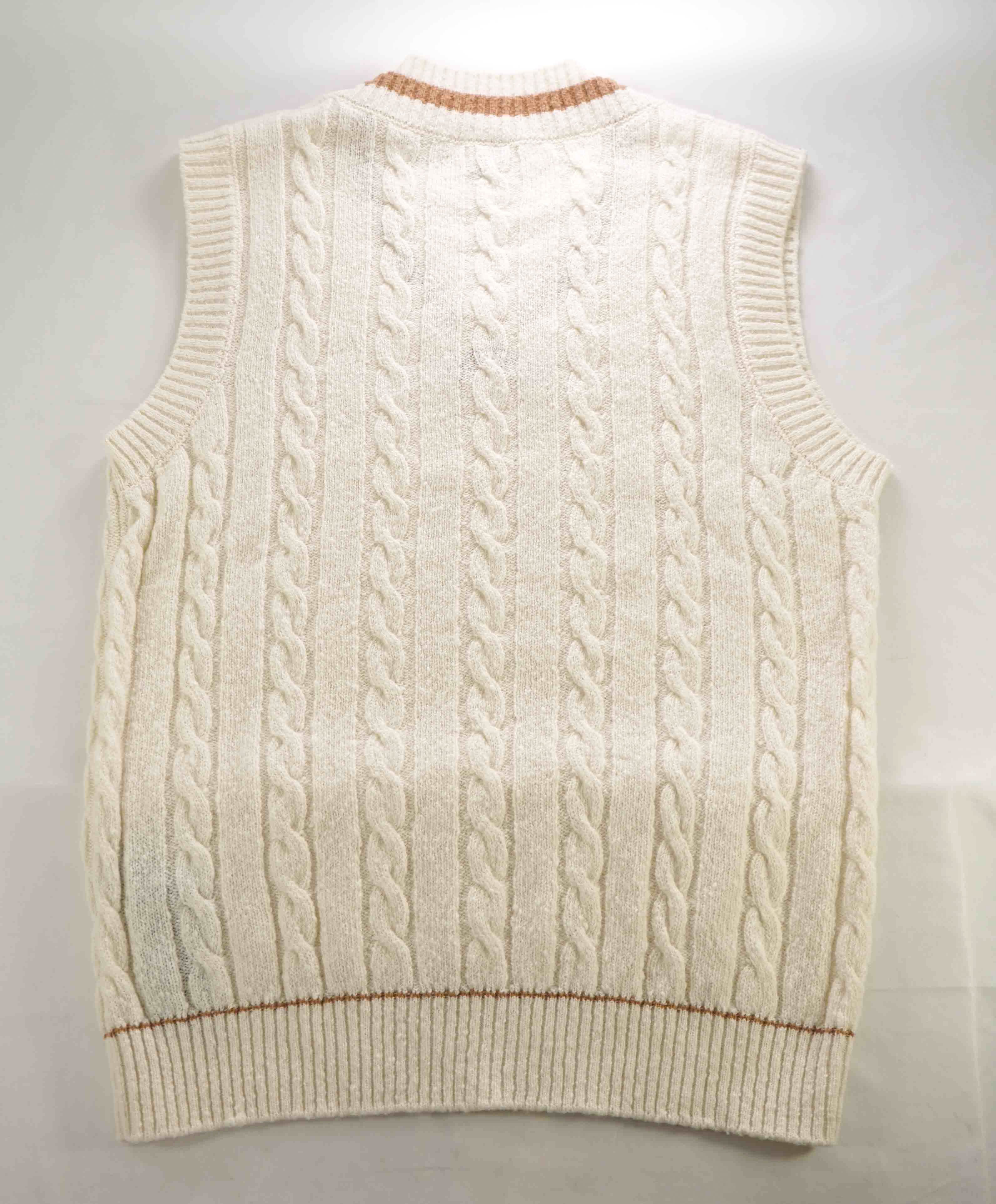 $545 ELEVENTY - Cable Knit WOOL/CASHMERE *CRICKET* Sweater Vest - X-Large