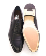 $895 SALVATORE FERRAGAMO - Cap-Toe "LUCE DIVIS" Black Leather Oxford - 11 EE US