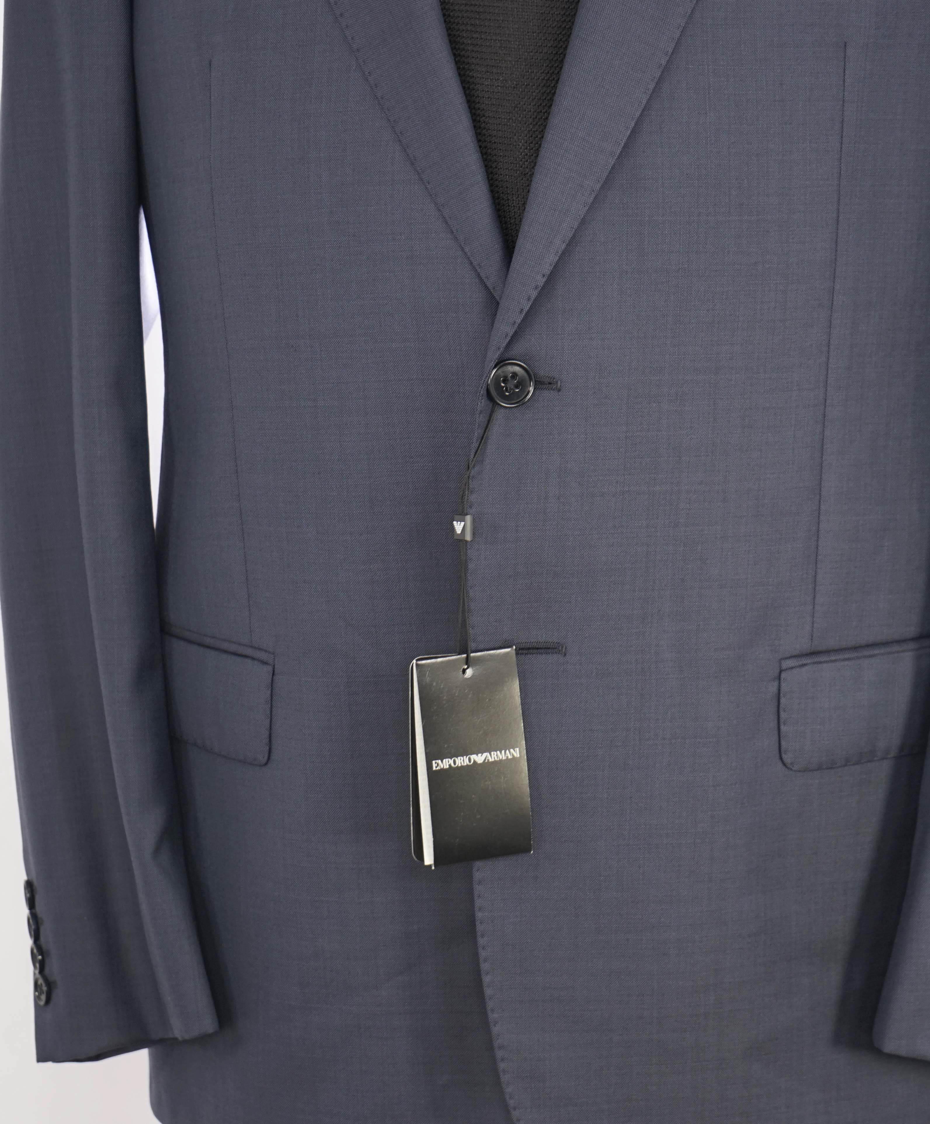 $1,995 EMPORIO ARMANI - Super 130's  “G LINE” Steel Blue Suit - 42L