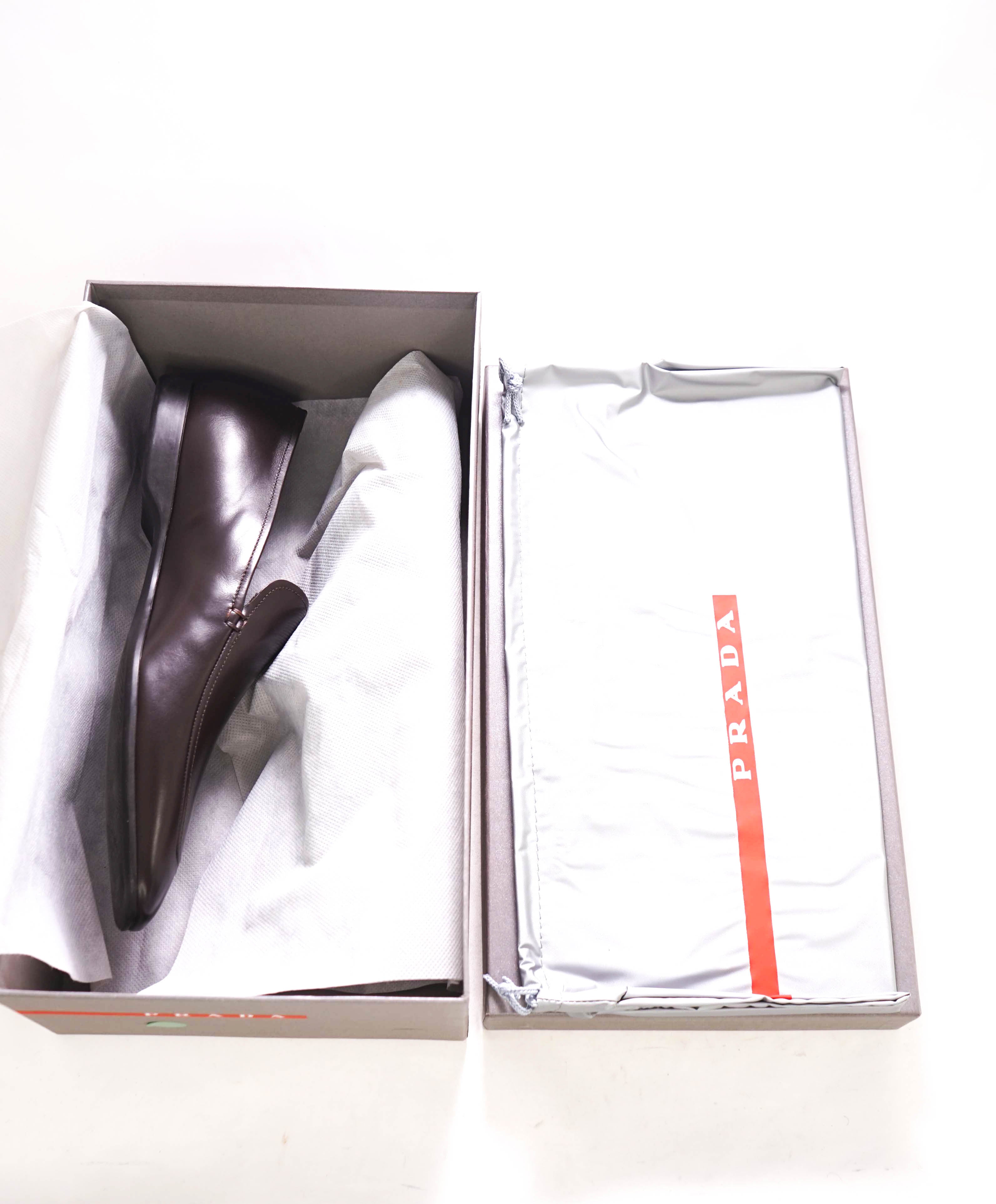 $850 PRADA - *LINEA ROSSA* Brow Slip On Logo Vamp Loafer - 11 US (10 D Prada)