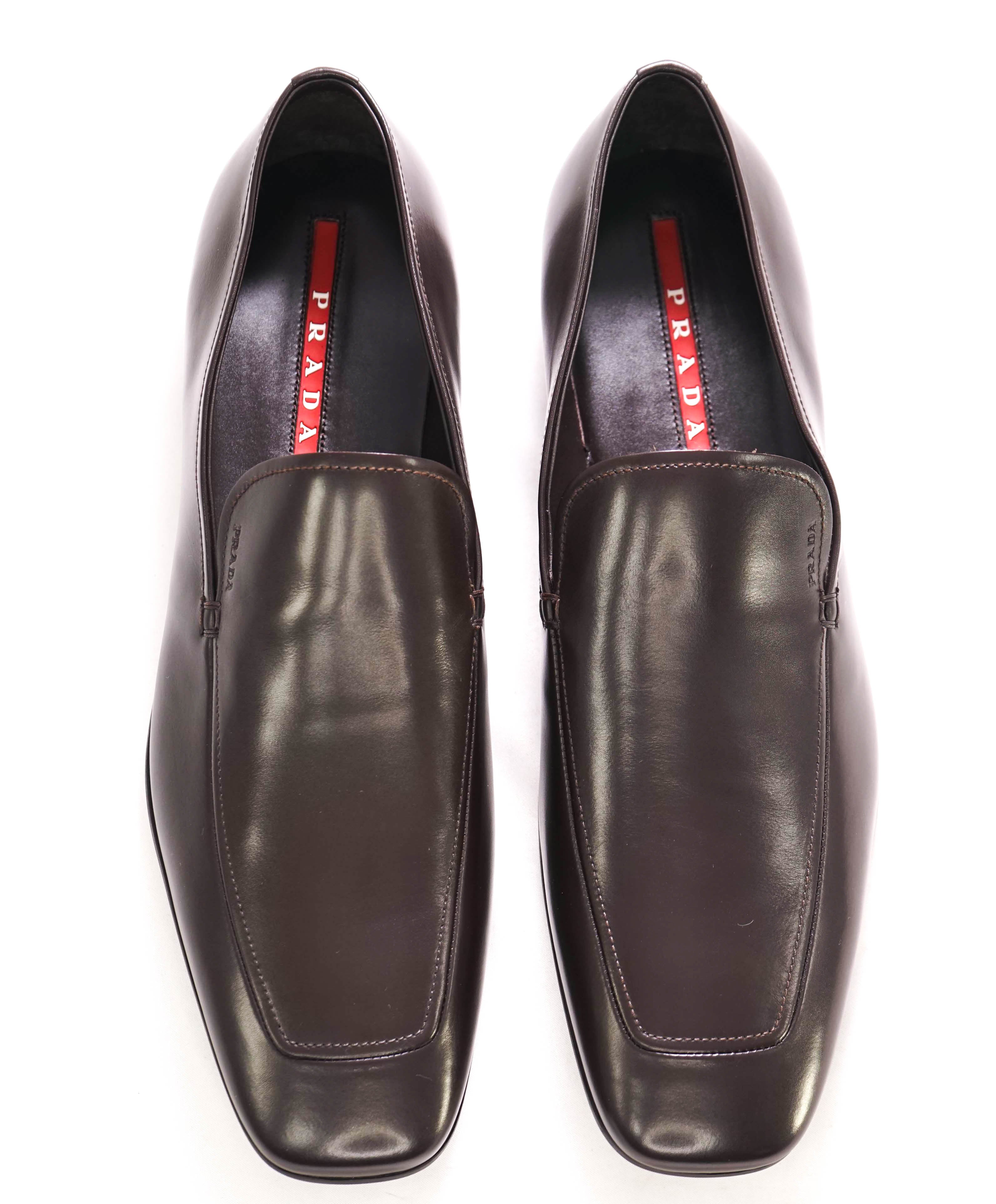 $850 PRADA - *LINEA ROSSA* Brow Slip On Logo Vamp Loafer - 11 US (10 D Prada)