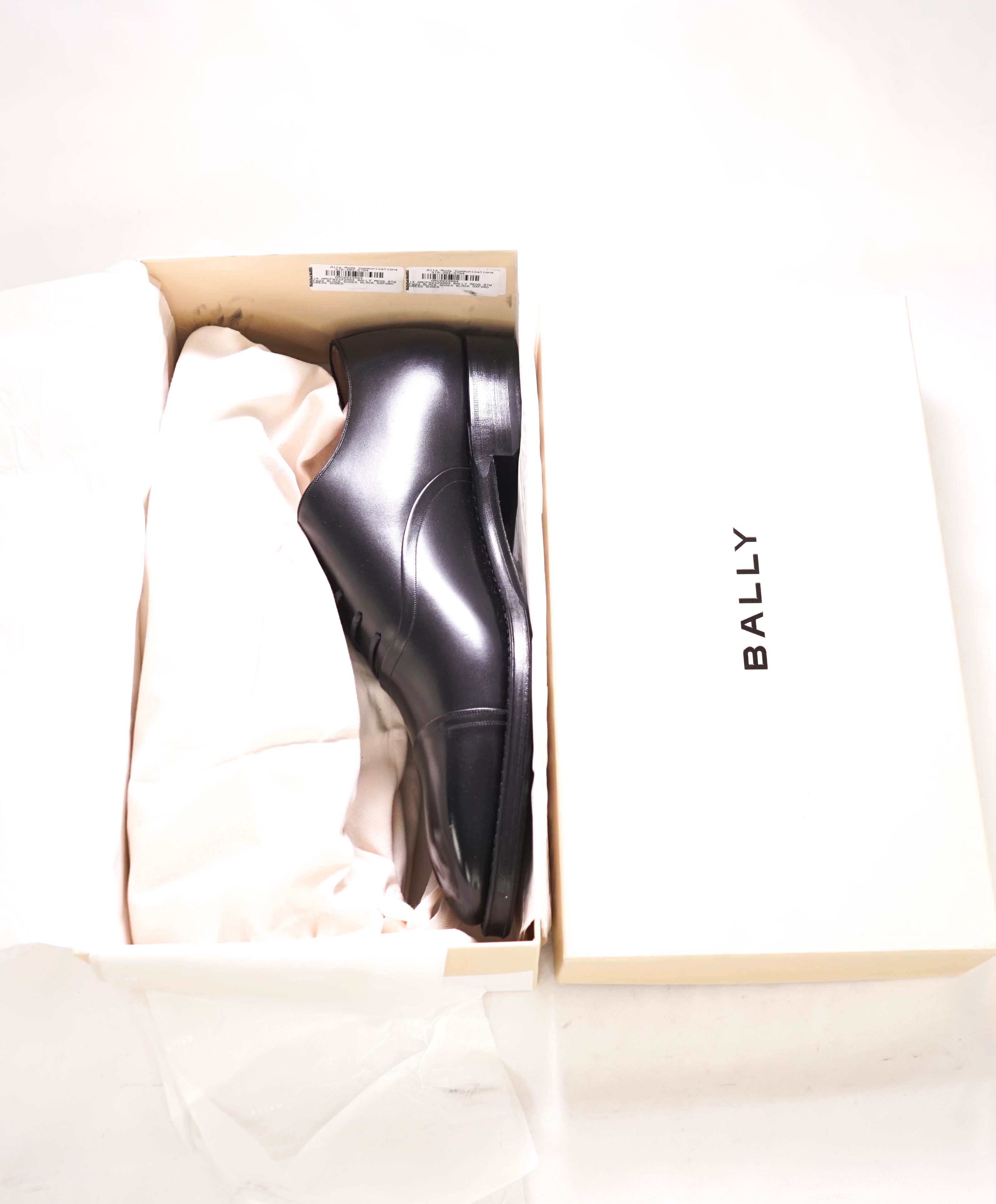 $1,200 BALLY - "SELBY" Goodyear Welt SCRIBE Black Hand Made Oxfords  - 14 US (13 UK)