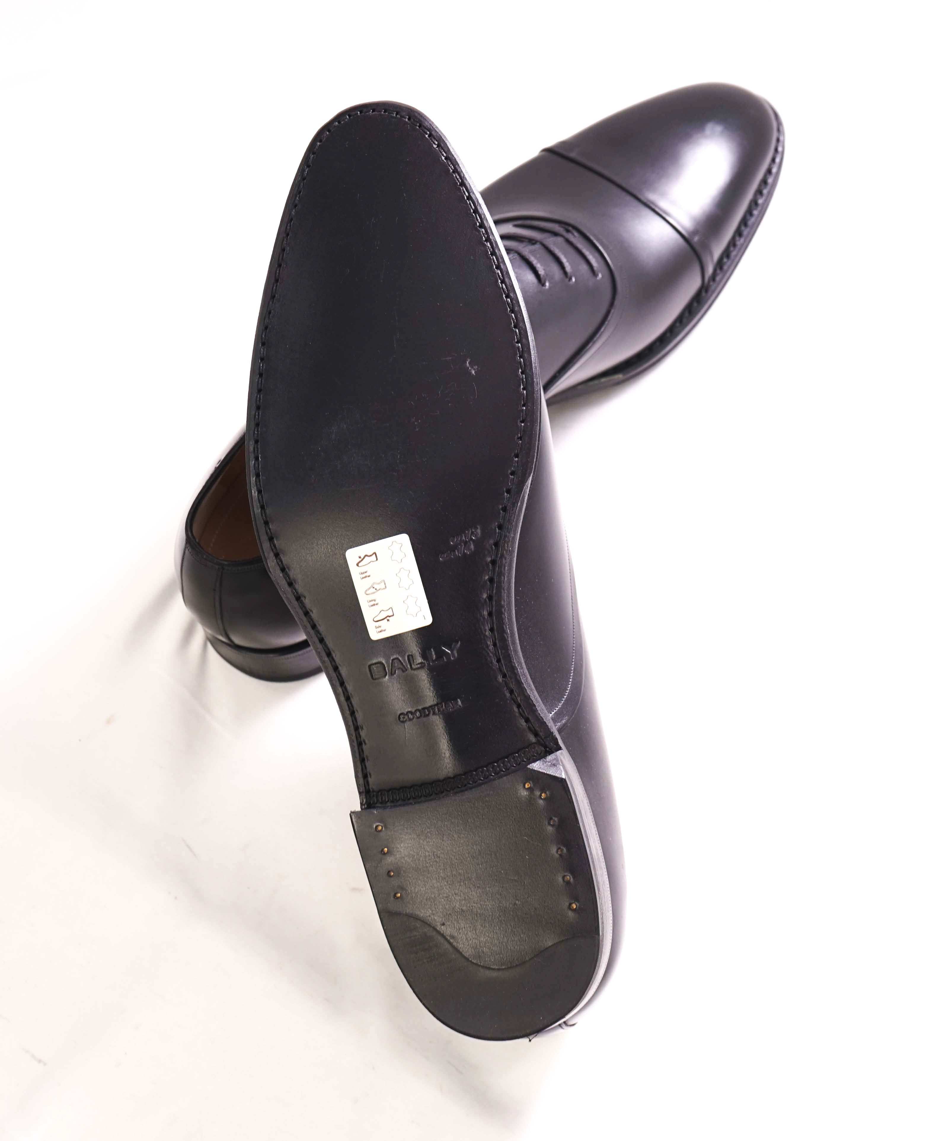 $1,200 BALLY - "SELBY" Goodyear Welt SCRIBE Black Hand Made Oxfords  - 14 US (13 UK)