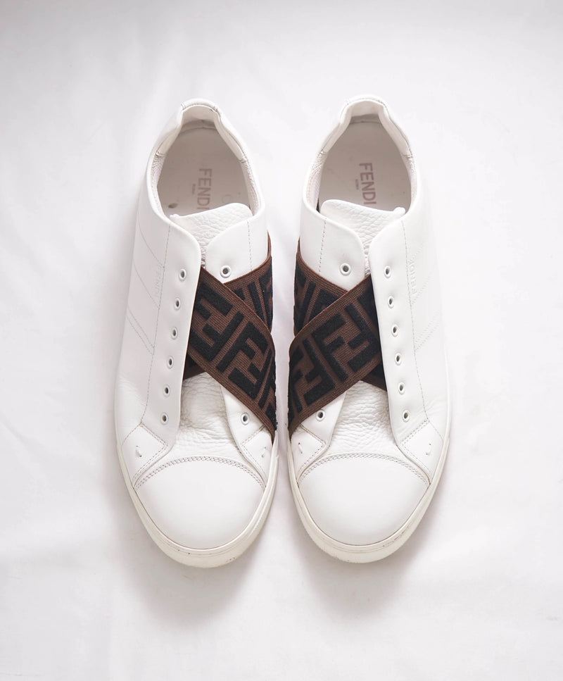 $770 FENDI - Zucca FF Tape White Logo Sneaker - 9.5 US 8.5UK 42.5EU