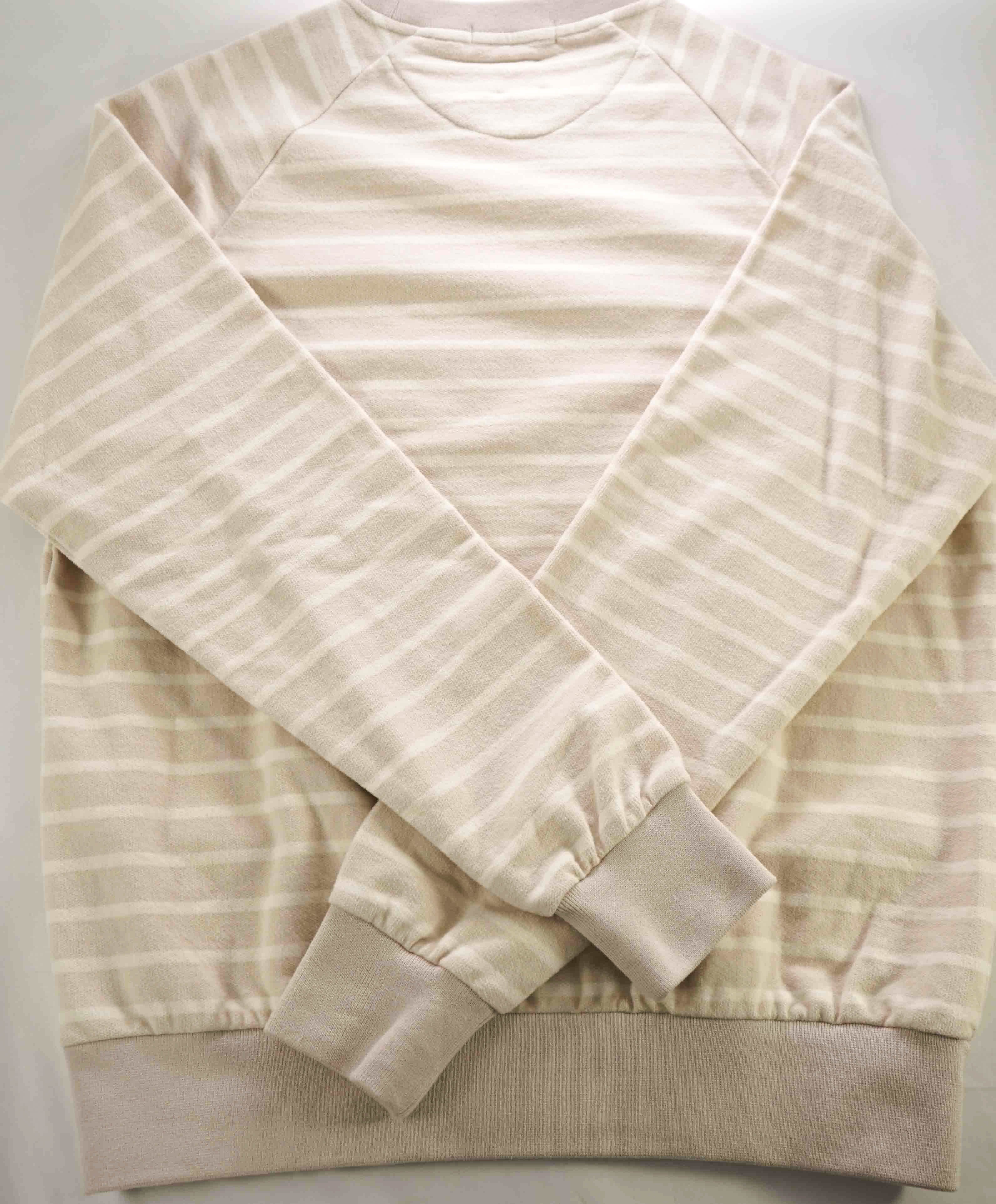 $695 ELEVENTY - Neutral / Ivory Crewneck Nautical Stripe ATHLEISURE Sweater - M