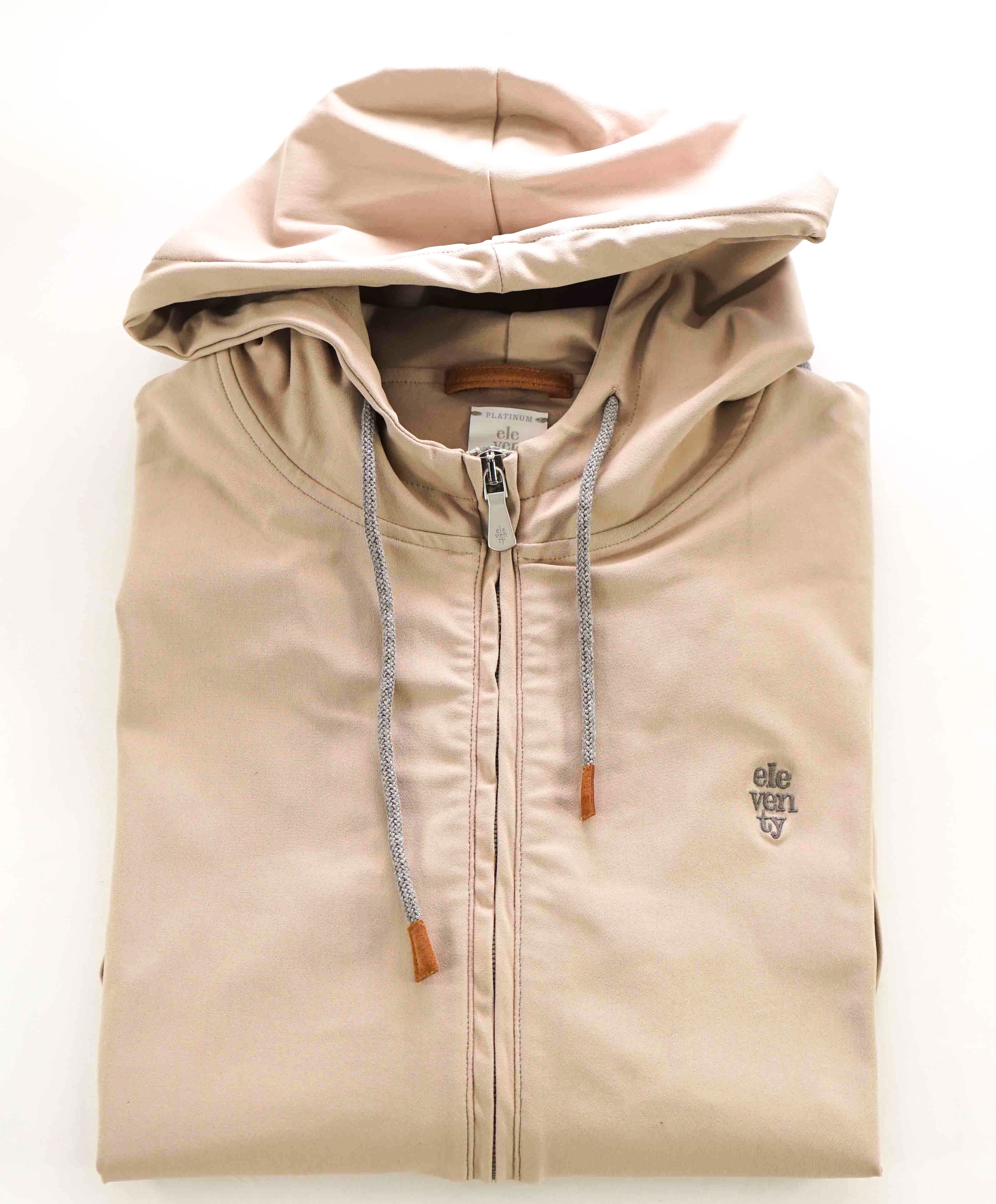 $2,495 ELEVENTY - "ATHLEISURE" Neutral Jogger Logo Hooded Suit Set - 40 (50 EU) M