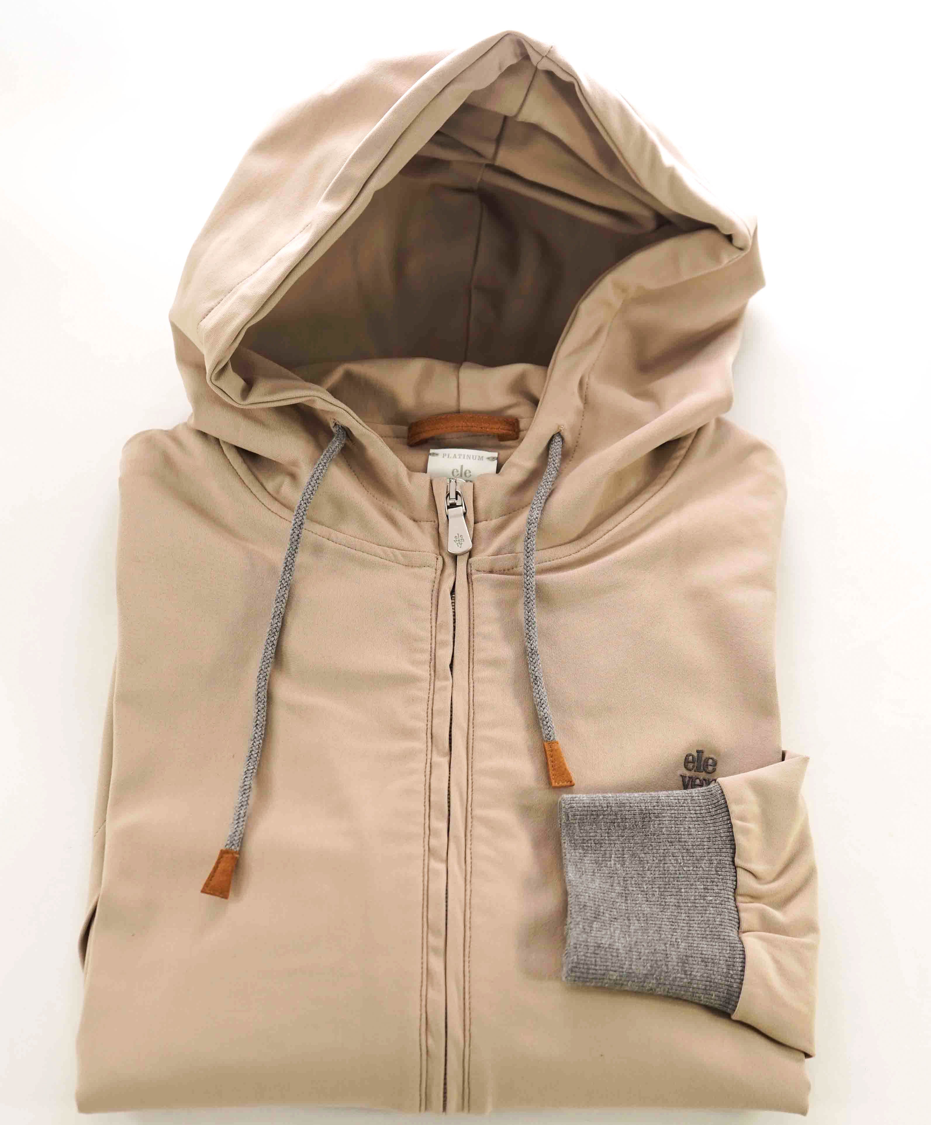 $2,495 ELEVENTY - "ATHLEISURE" Neutral Jogger Logo Hooded Suit Set - 40 (50 EU) M