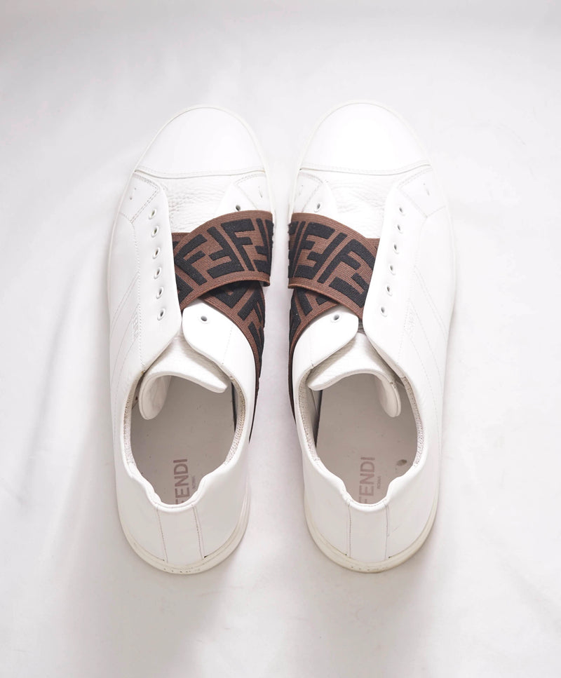 $770 FENDI - Zucca FF Tape White Logo Sneaker - 9.5 US 8.5UK 42.5EU