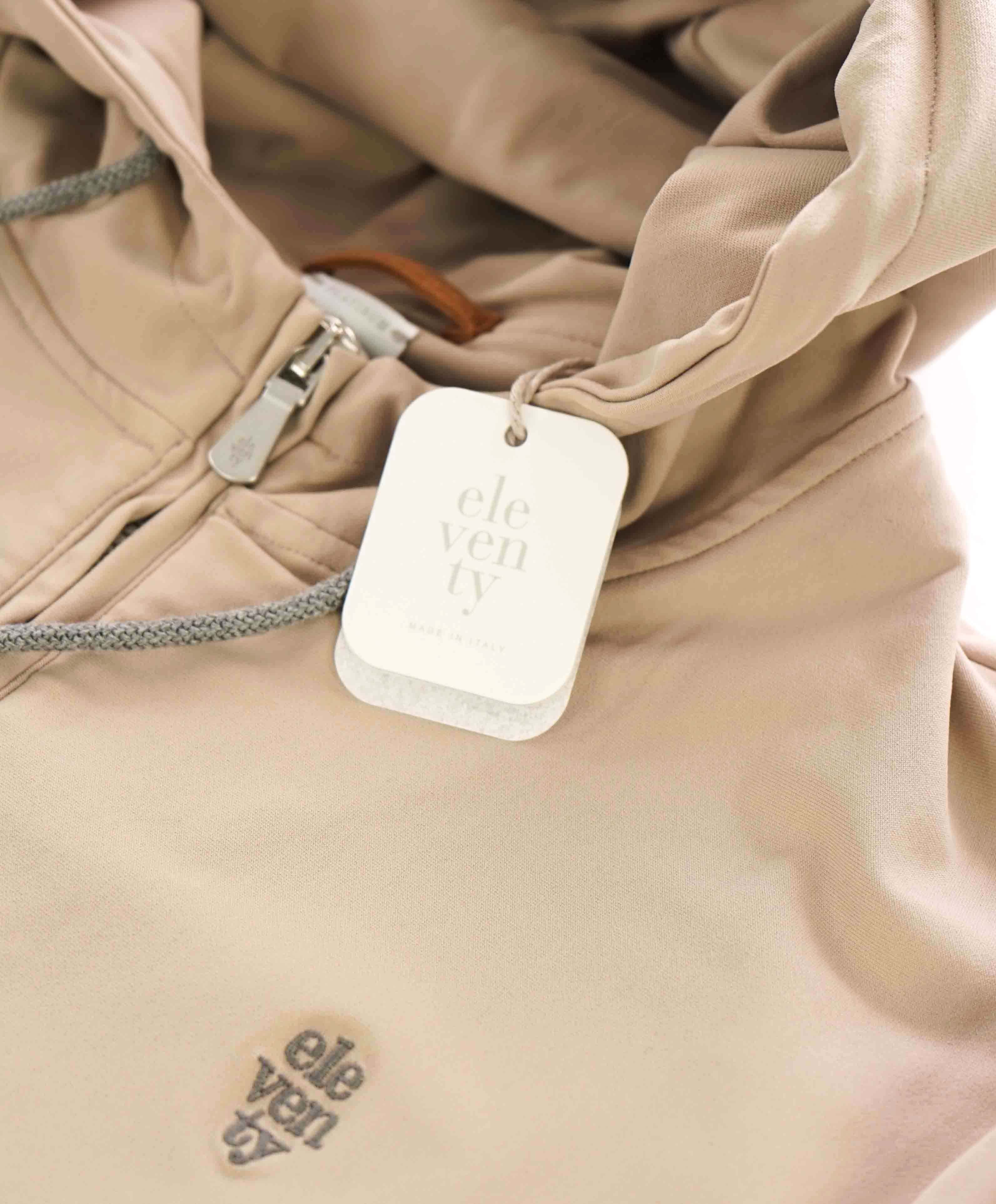 $2,495 ELEVENTY - "ATHLEISURE" Neutral Jogger Logo Hooded Suit Set - 40 (50 EU) M