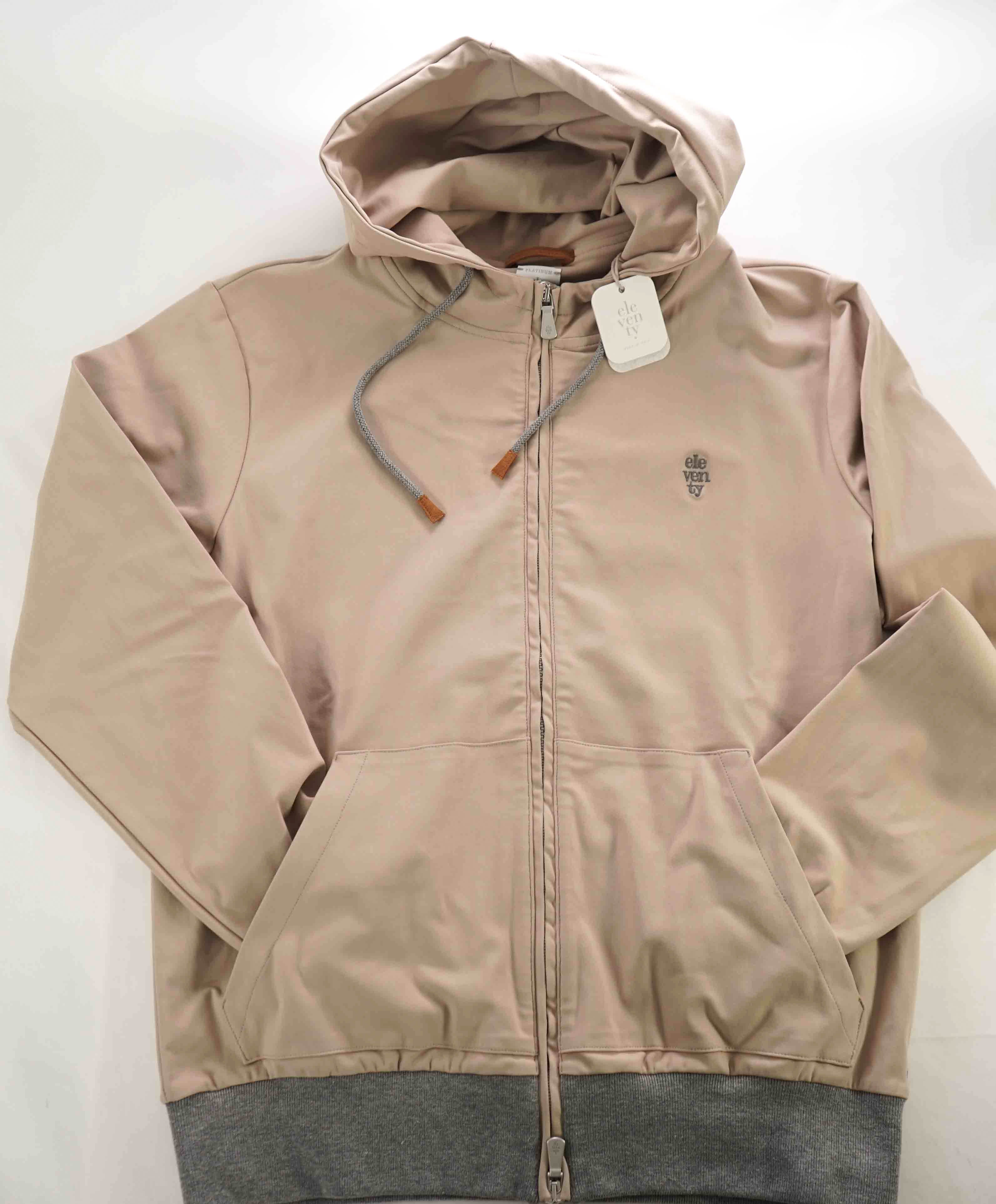 $2,495 ELEVENTY - "ATHLEISURE" Neutral Jogger Logo Hooded Suit Set - 40 (50 EU) M