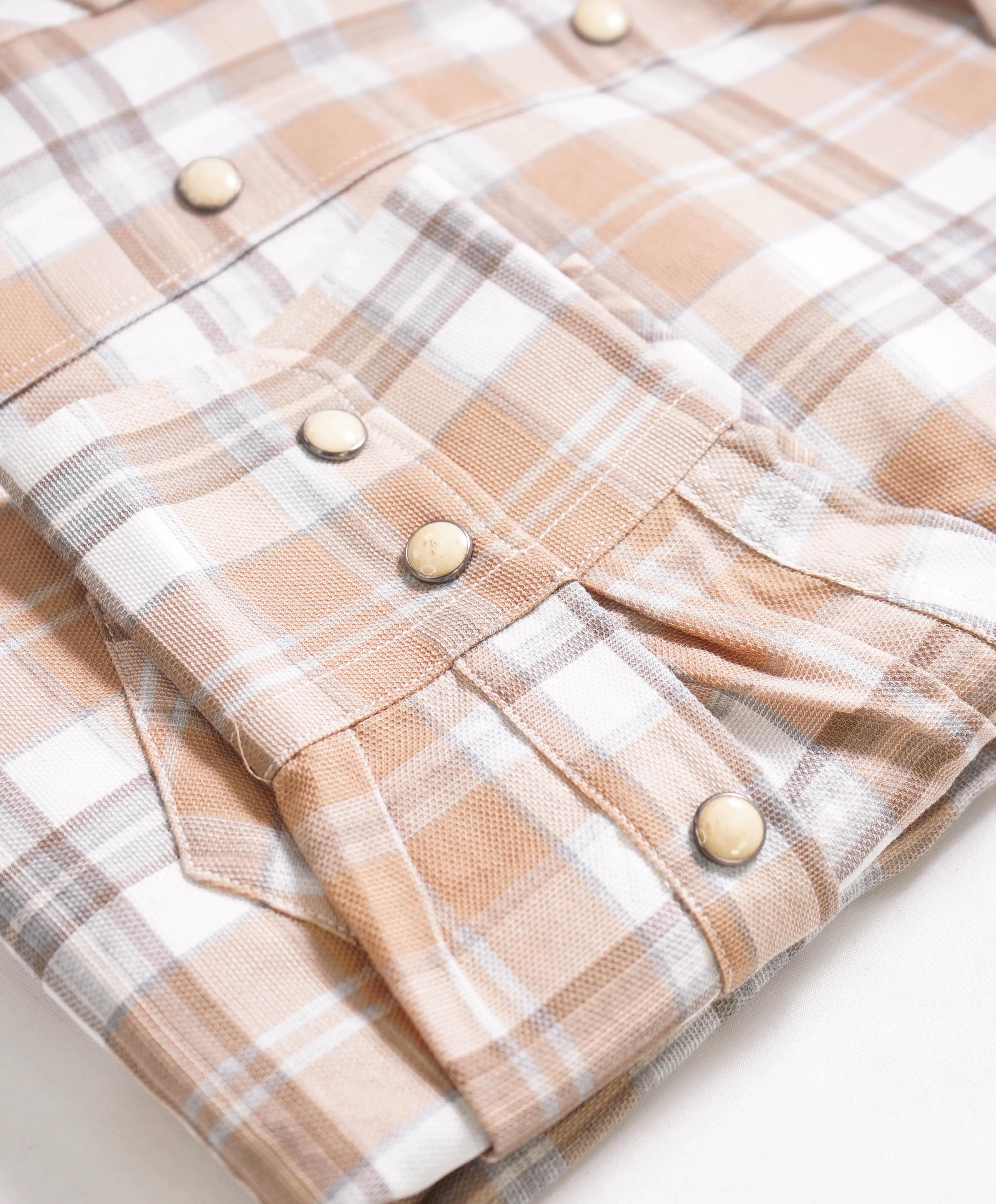 $495 ELEVENTY - *SNAP FRONT*  Neutral Cotton Dress Shirt - XXL (43)