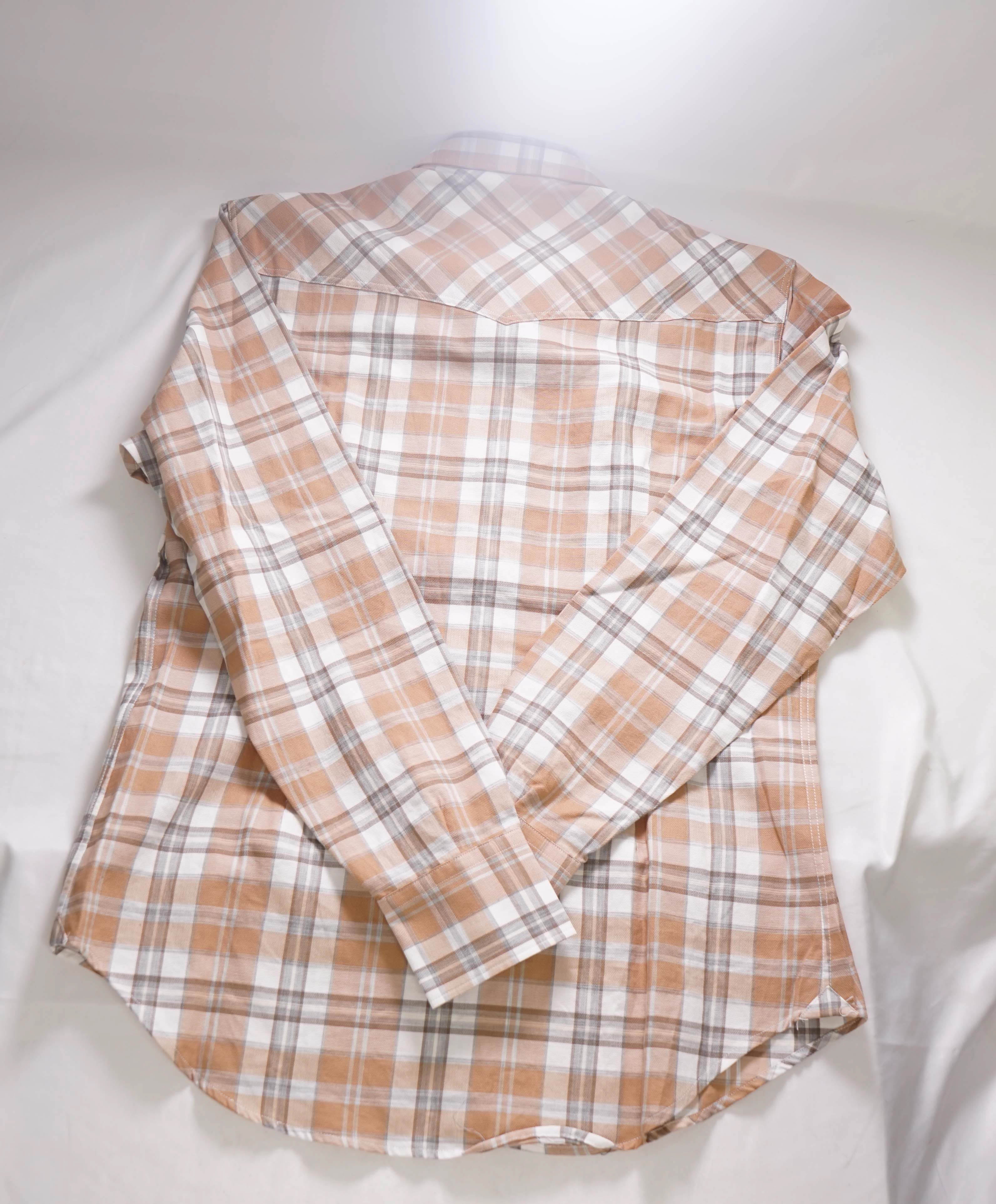 $495 ELEVENTY - *SNAP FRONT*  Neutral Cotton Dress Shirt - L (41)