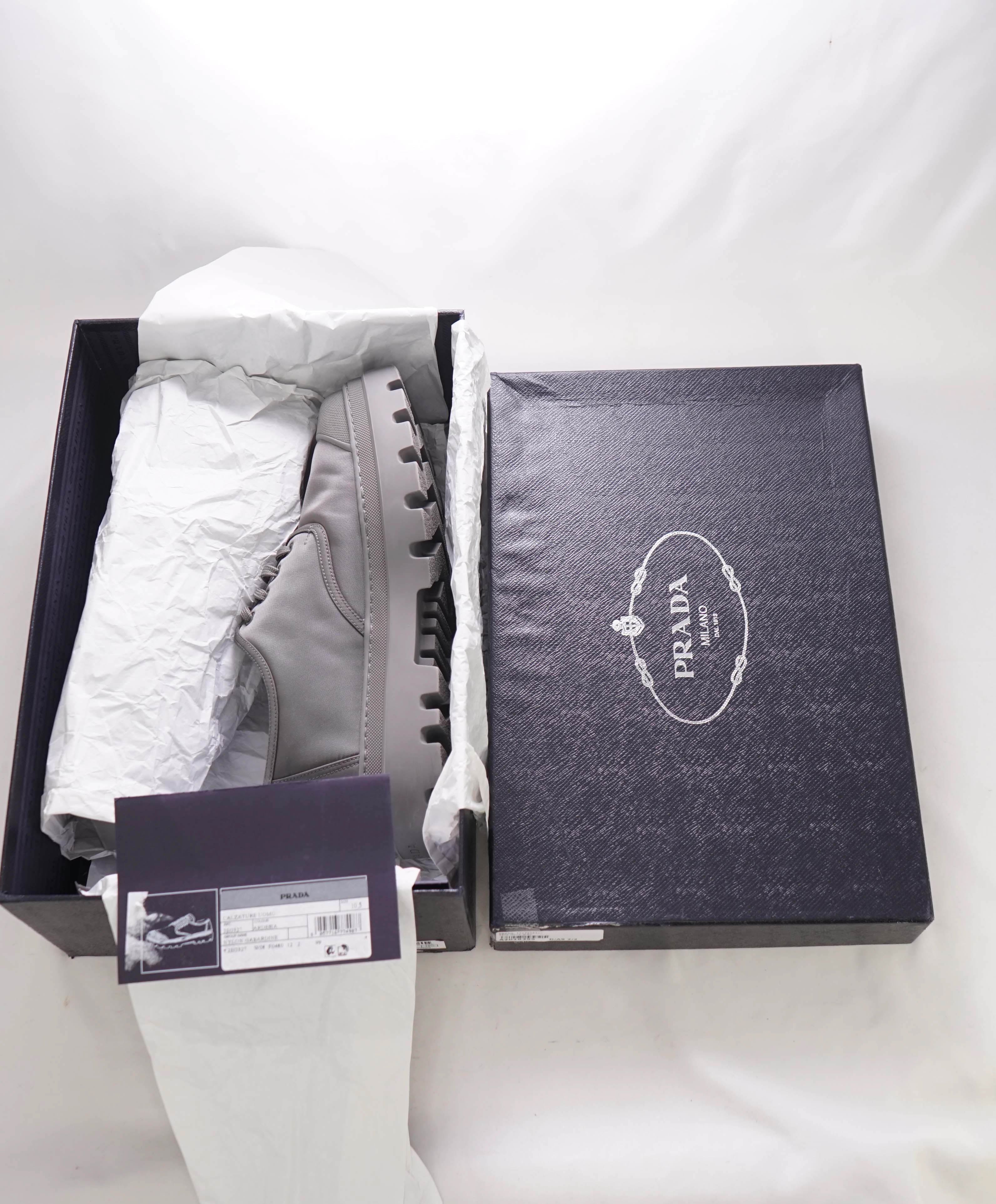 $1,150 PRADA - Neutral Logo Sneaker Oxfords Lug Sole Shoe - 11.5 US (10.5 Prada)