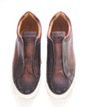 $400 MAGNANNI - "COSTA" Triple Stitch Brown Patina Leather Sneaker - 9 US 42EU