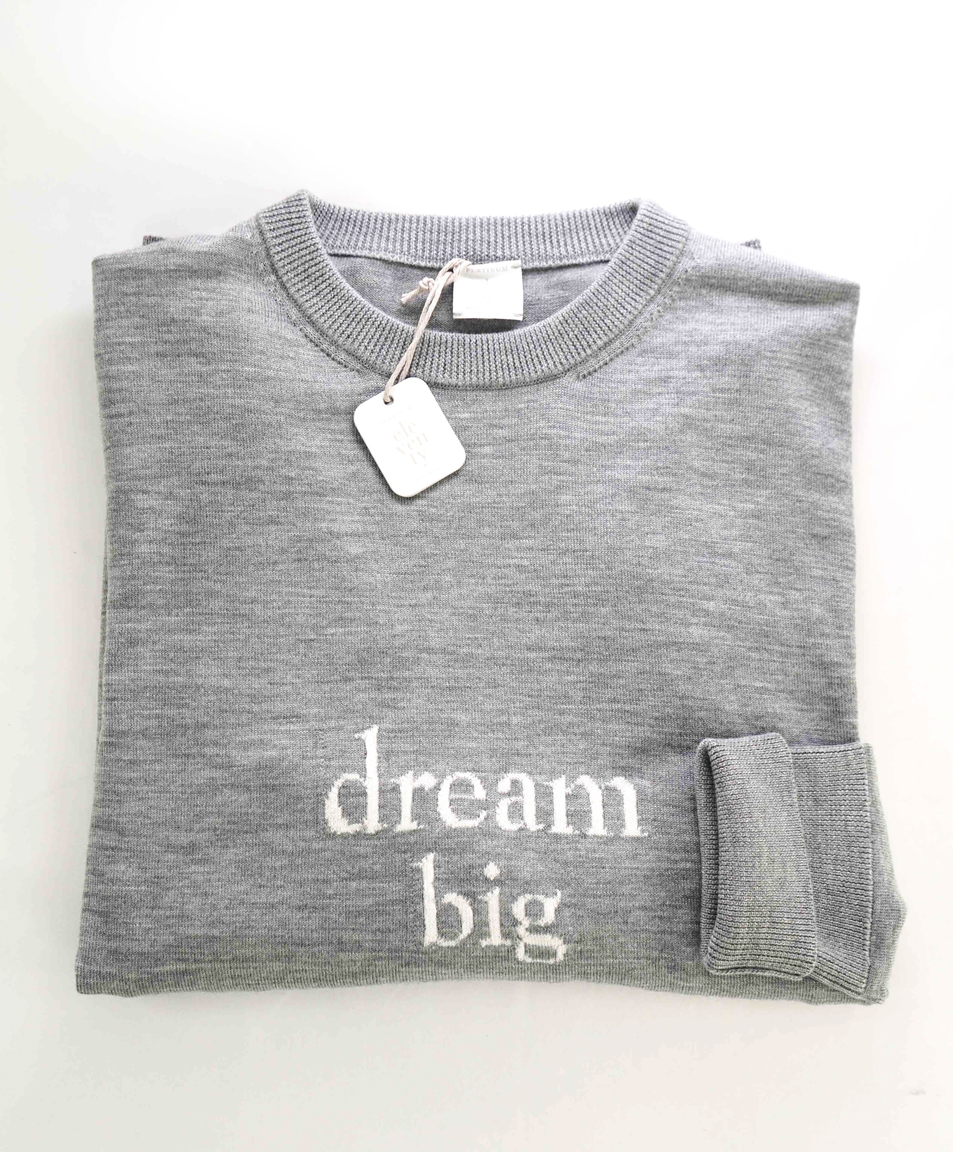 $995 ELEVENTY - Pure Wool DREAM BIG Gray Ribbed Sweater - M