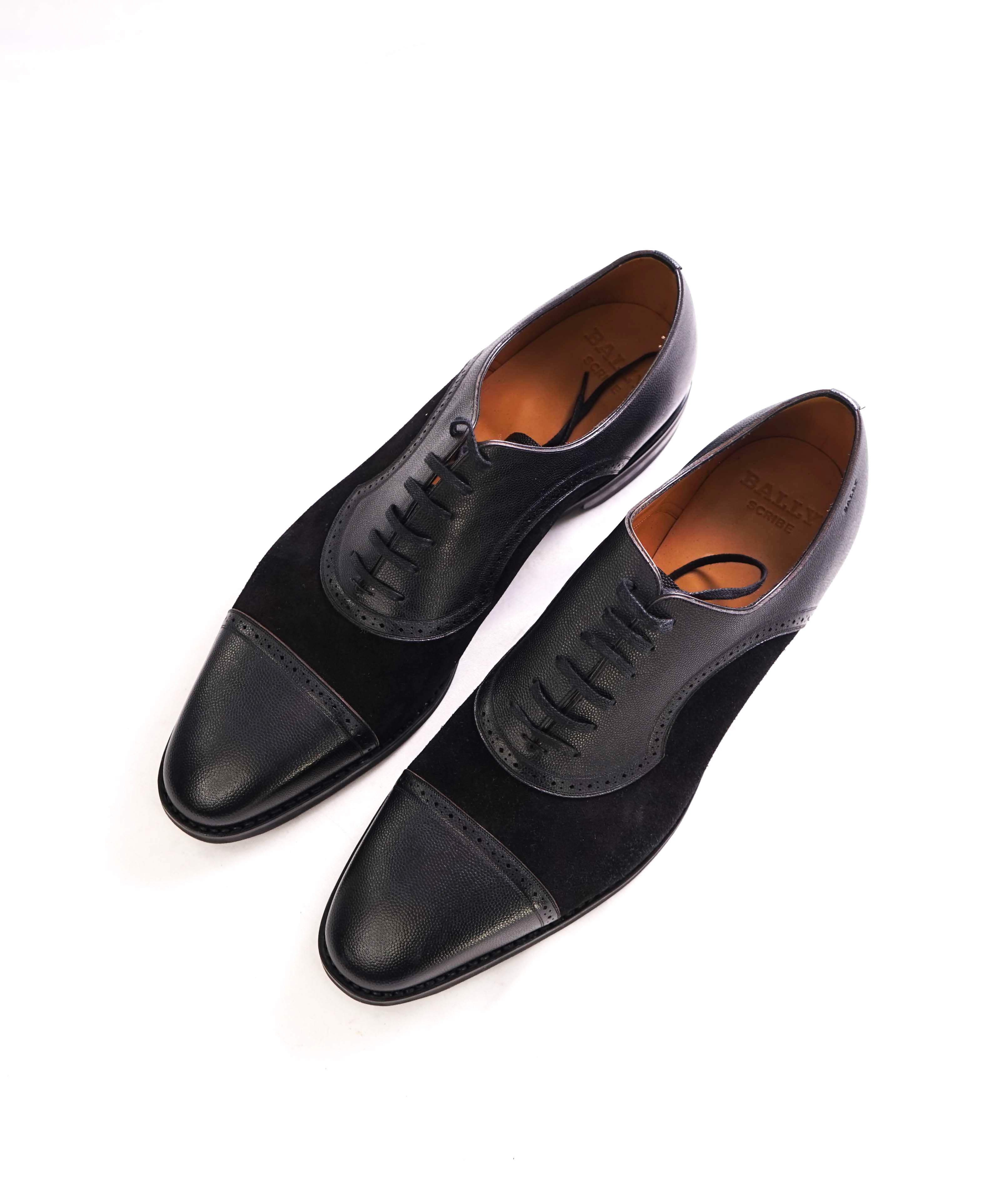 $800 BALLY - "SKLIMANN" Goodyear Welt SCRIBE Black Suede Oxfords  - 11 US (10 UK)