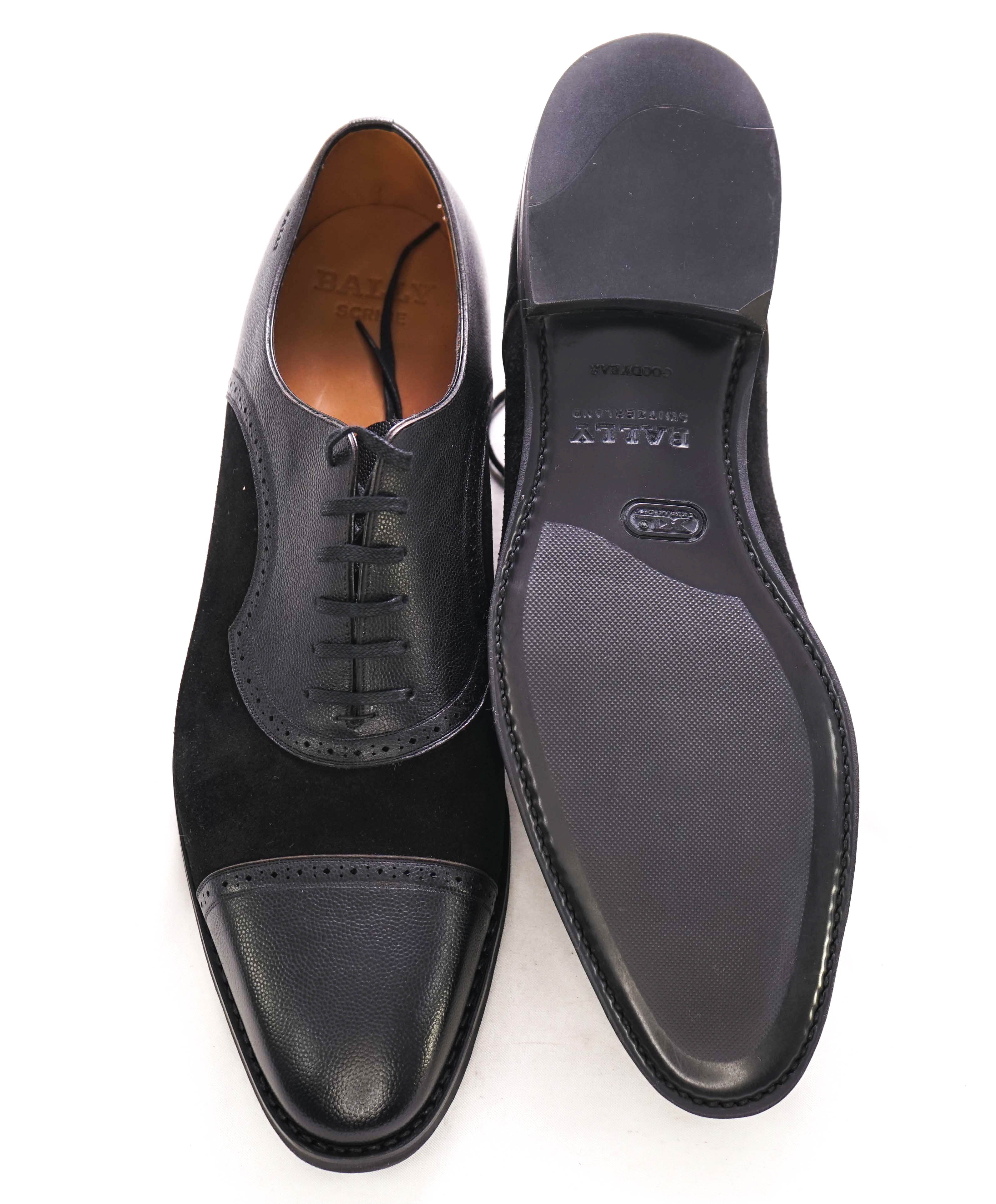 $800 BALLY - "SKLIMANN" Goodyear Welt SCRIBE Black Suede Oxfords  - 11 US (10 UK)