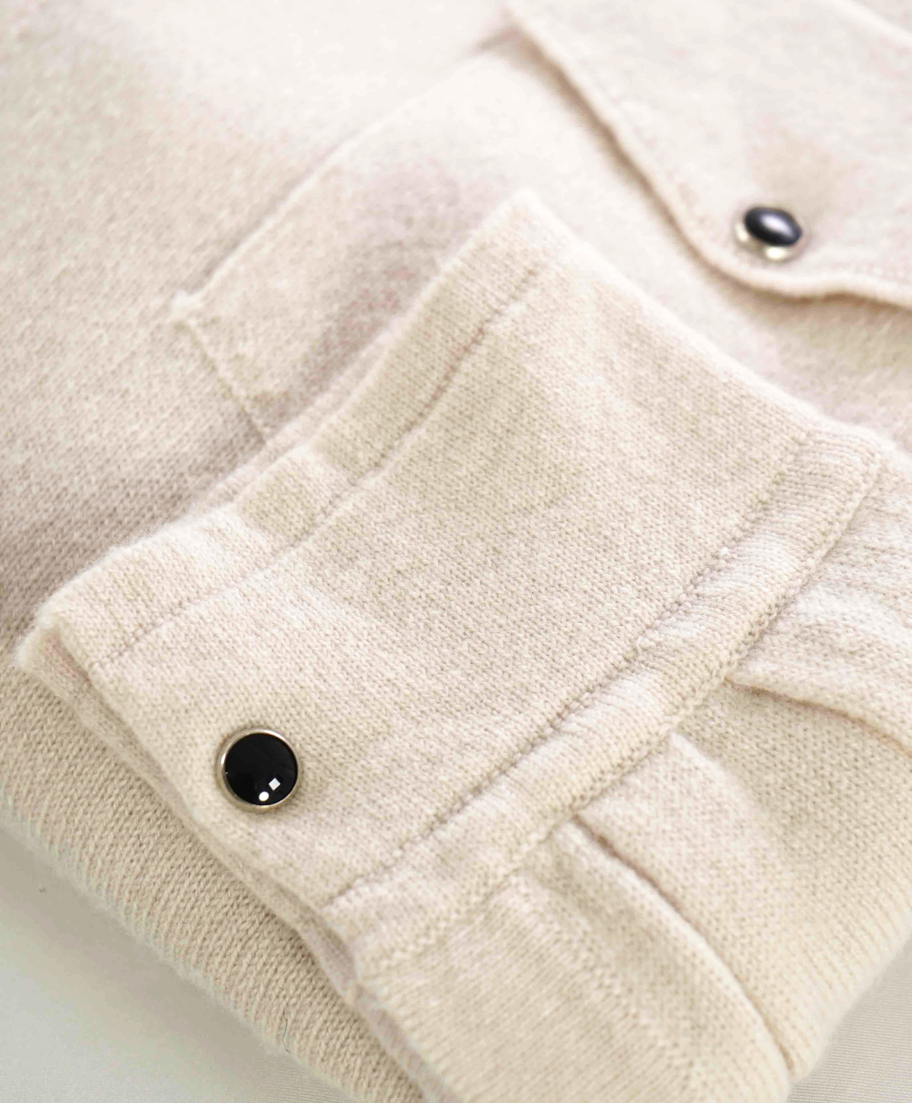 $1,495 ELEVENTY - *PURE CASHMERE* Snap Button Shirt/Jacket Sweater - M