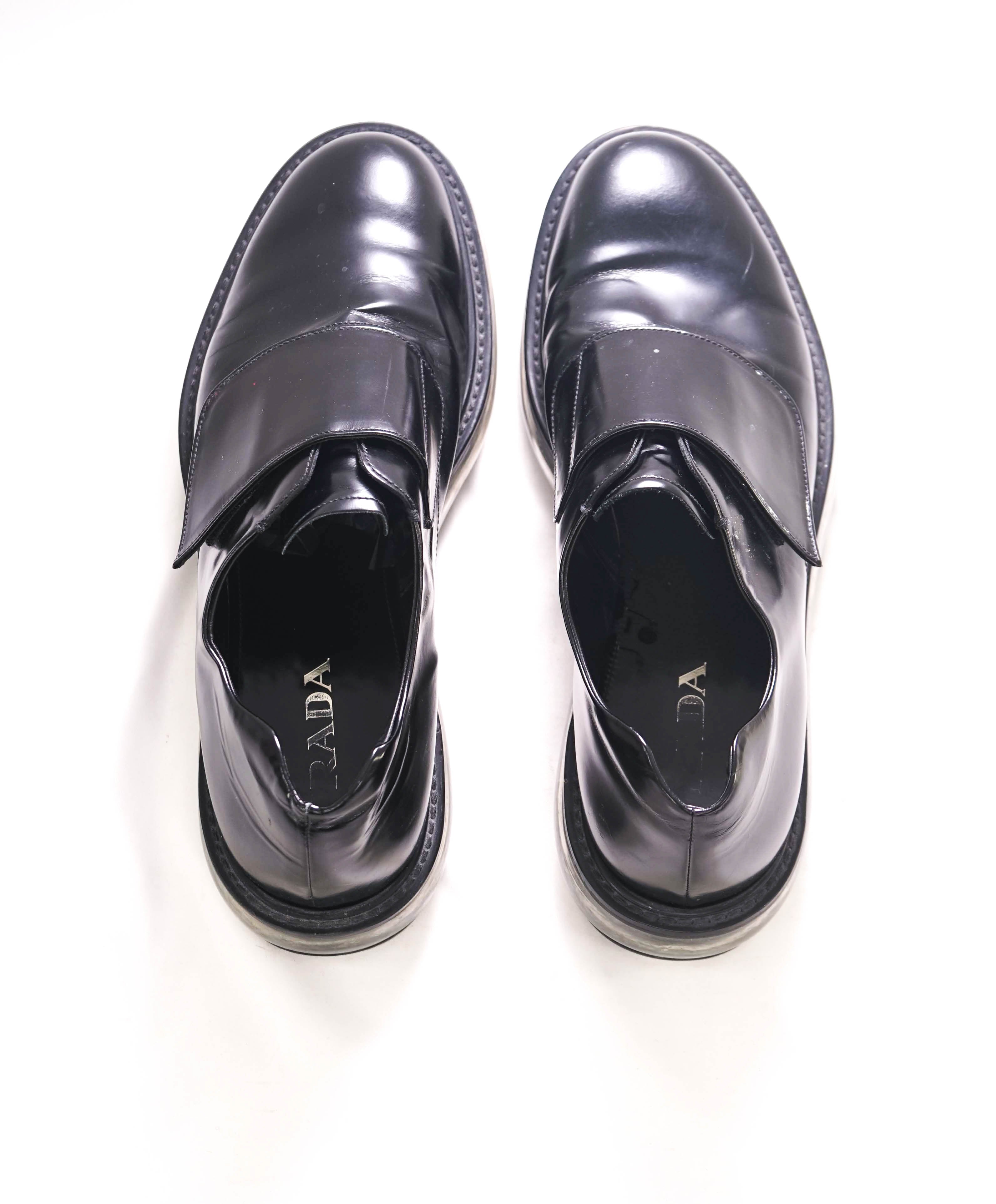 $1,050 PRADA - Black Lug Sole Air levitate Velcro derby shoes - 11 US (10 Prada)