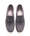 $850 SALVATORE FERRAGAMO - “GRANDIOSO" Gancini Bit Loafer Gray Suede - 7.5 D