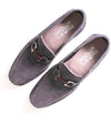 $850 SALVATORE FERRAGAMO - “GRANDIOSO" Gancini Bit Loafer Gray Suede - 7.5 D