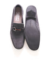 $850 SALVATORE FERRAGAMO - “GRANDIOSO" Gancini Bit Loafer Gray Suede - 7.5 D