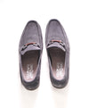 $850 SALVATORE FERRAGAMO - “GRANDIOSO" Gancini Bit Loafer Gray Suede - 7.5 D