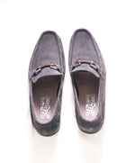 $850 SALVATORE FERRAGAMO - “GRANDIOSO" Gancini Bit Loafer Gray Suede - 7.5 D