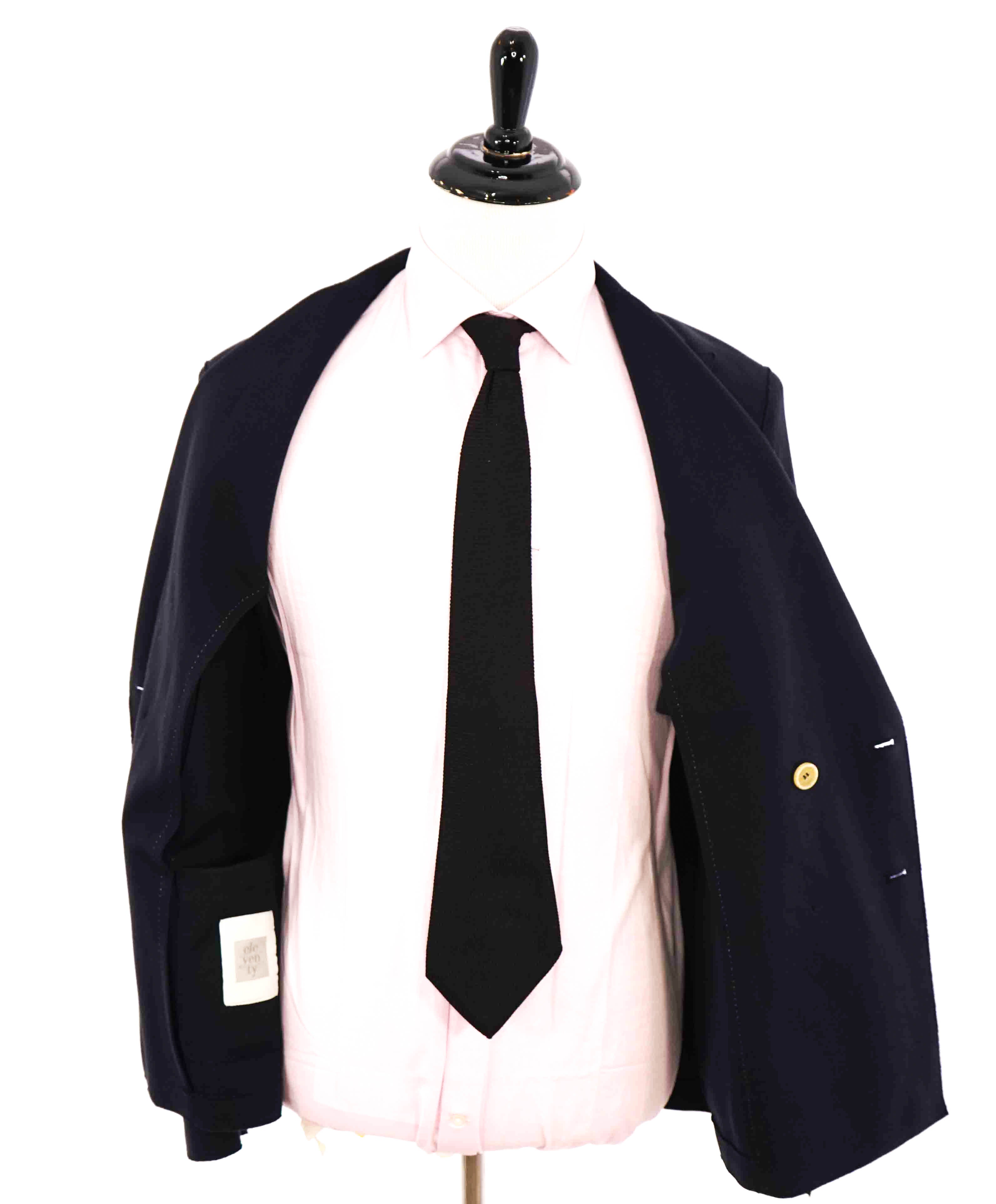 $1,195 ELEVENTY -Double Breasted Gold Button Cotton/Suede Blazer - 42 US (52EU)