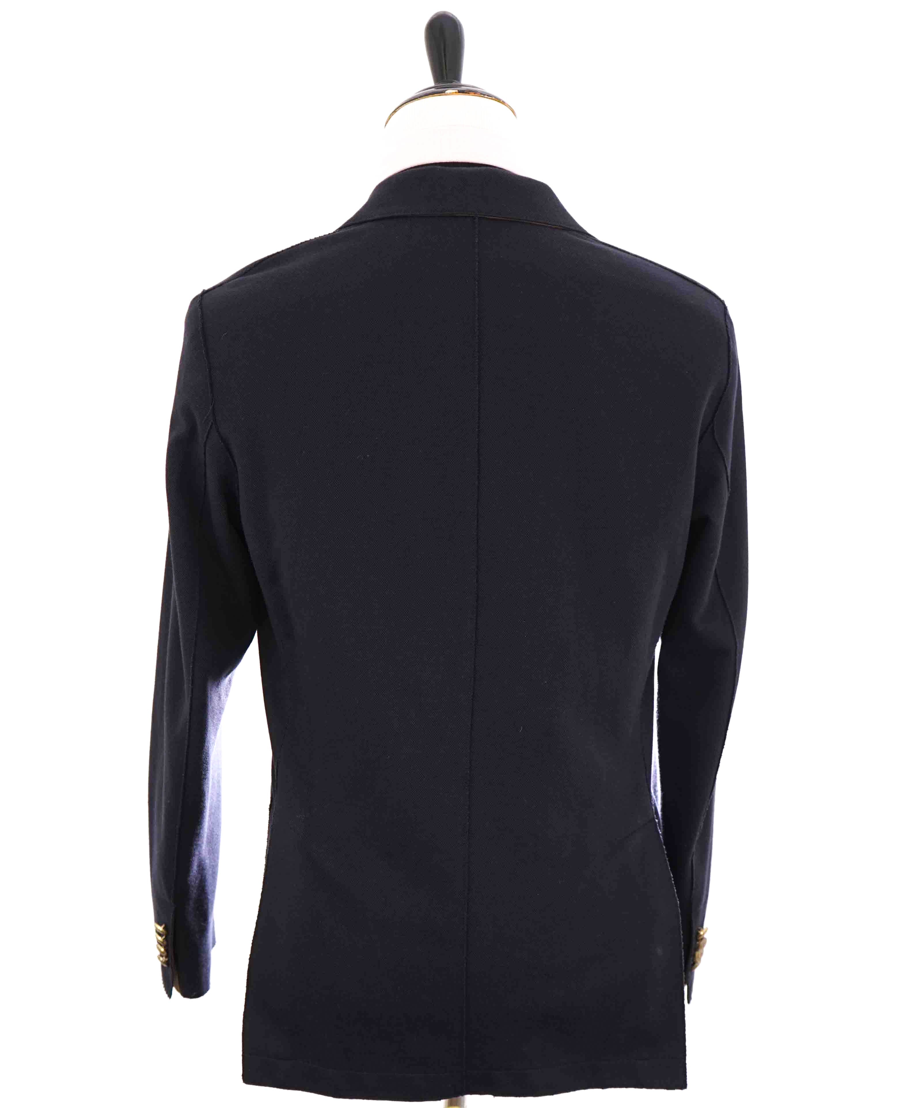 $1,195 ELEVENTY -Double Breasted Gold Button Cotton/Suede Blazer - 42 US (52EU)