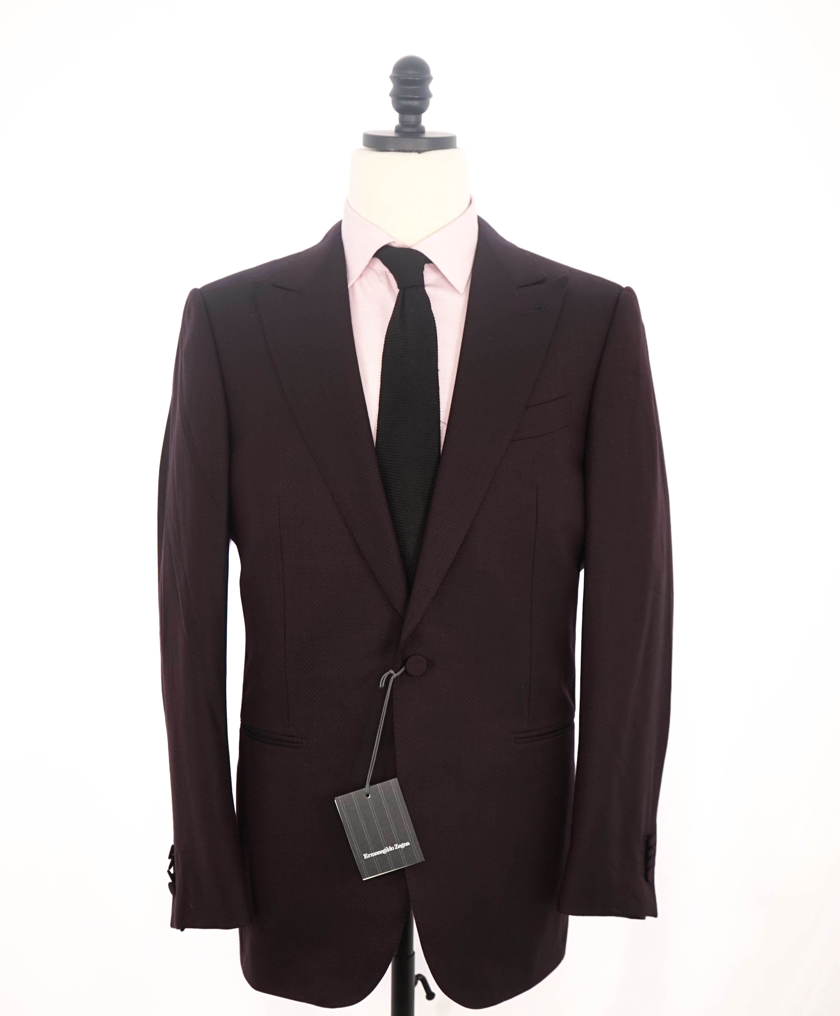 $2,995 ERMENEGILDO ZEGNA - PEAK LAPEL Burgundy Dinner Jacket 1-Piece - 40R