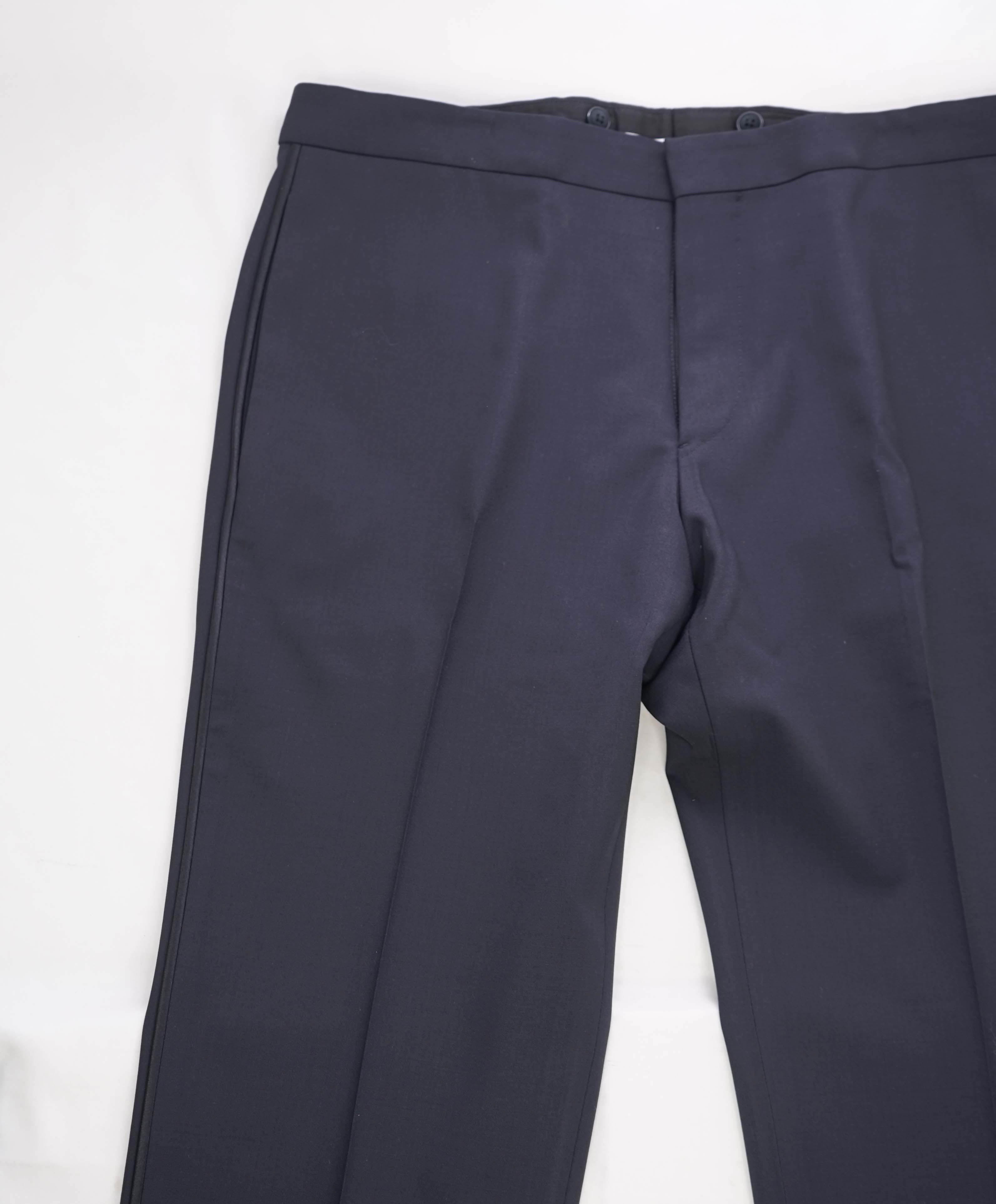 EMPORIO ARMANI - Navy Blue *Closet Staple* Flat Front Tuxedo Dinner Pants -34W (50EU)