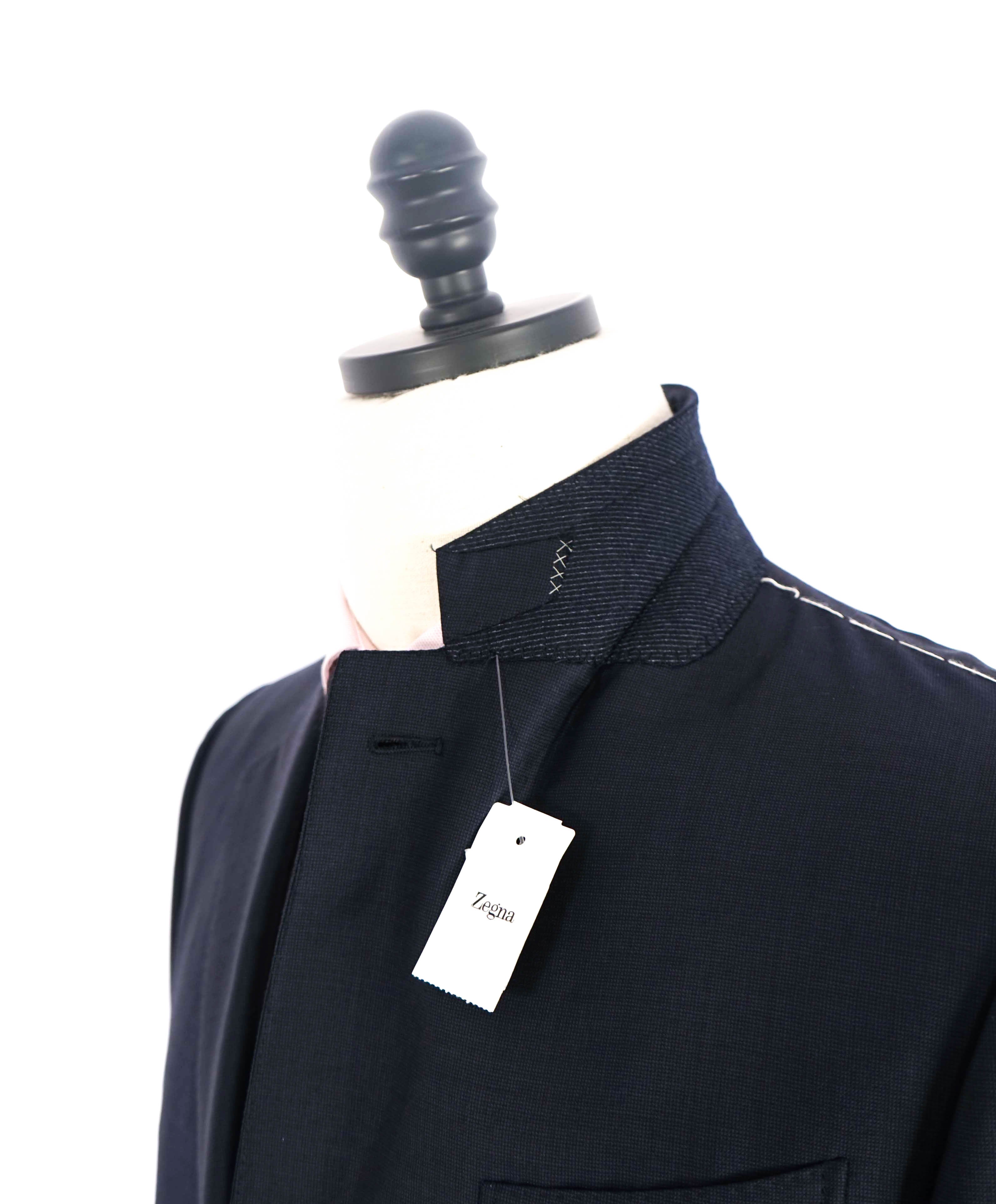 $3,995 ERMENEGILDO ZEGNA -"TROFEO" Navy Blue Birdseye Suit - 40L 35W