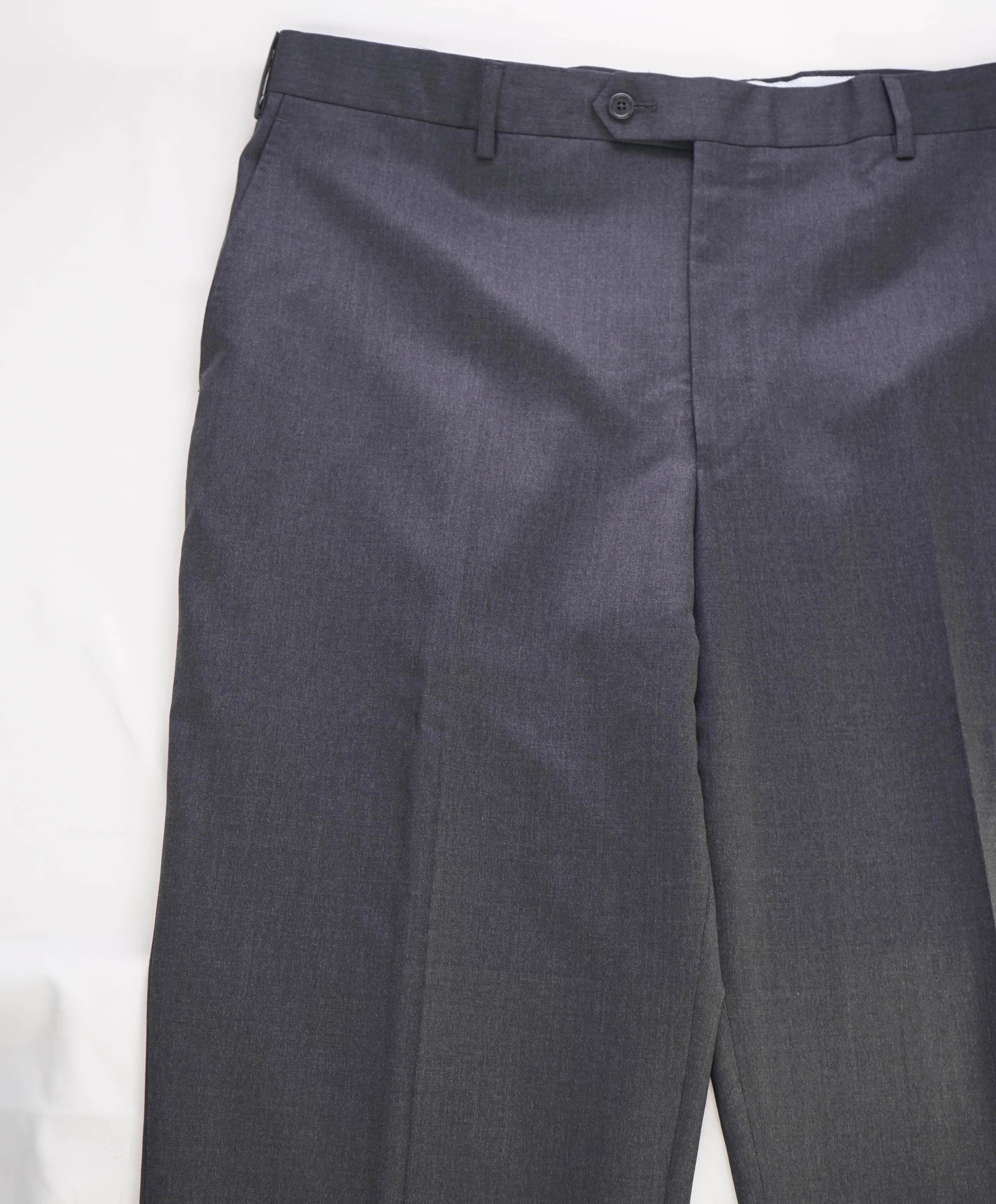 SAKS FIFTH AVE - Gray "Tailored" Wool MADE IN ITALY Flat Front Dress Pants - 40W