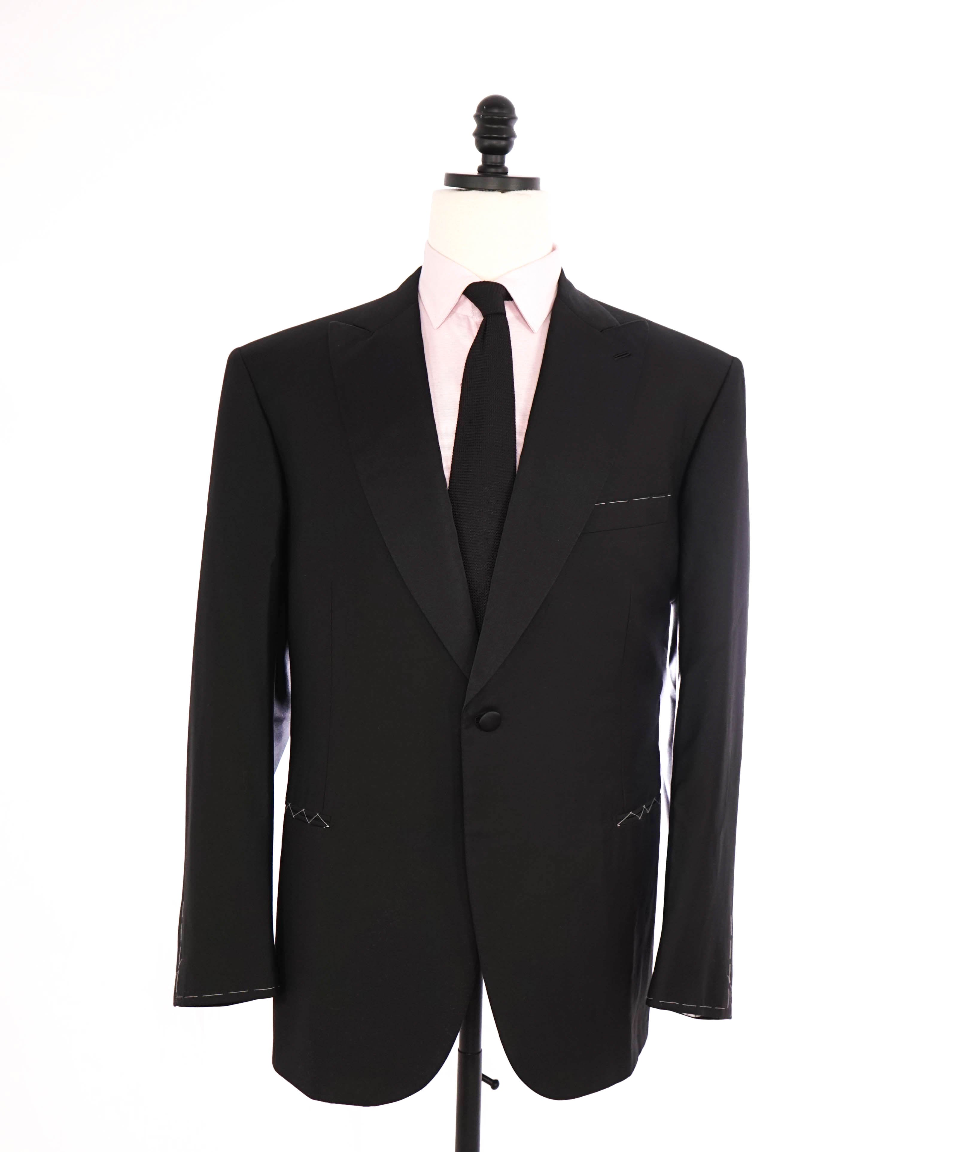 $6,270 BRIONI - *CELEB FAVORITE* Hand Made Italy Black Peak Lapel Tuxedo - 48R