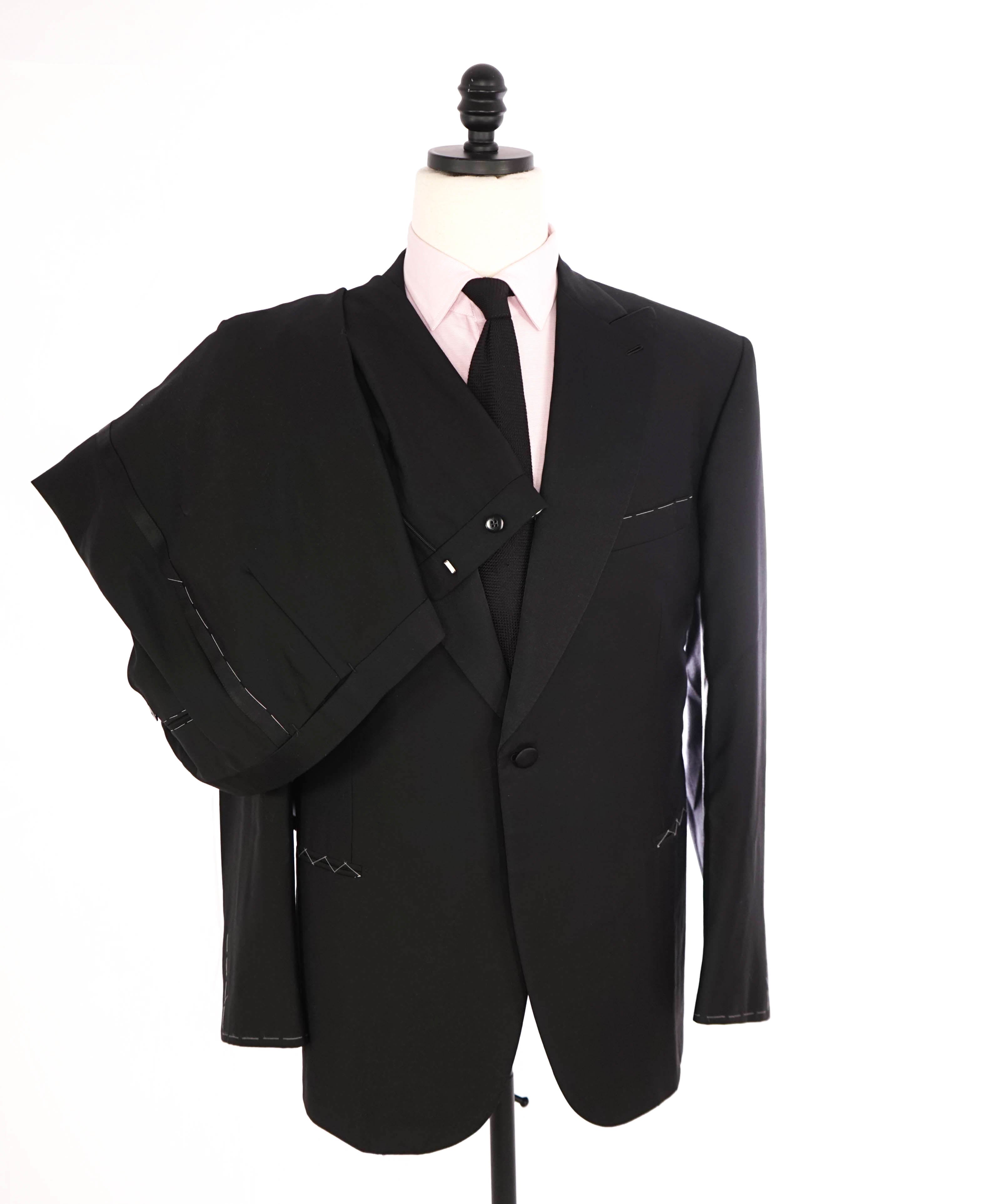 $6,270 BRIONI - *CELEB FAVORITE* Hand Made Italy Black Peak Lapel Tuxedo - 48R