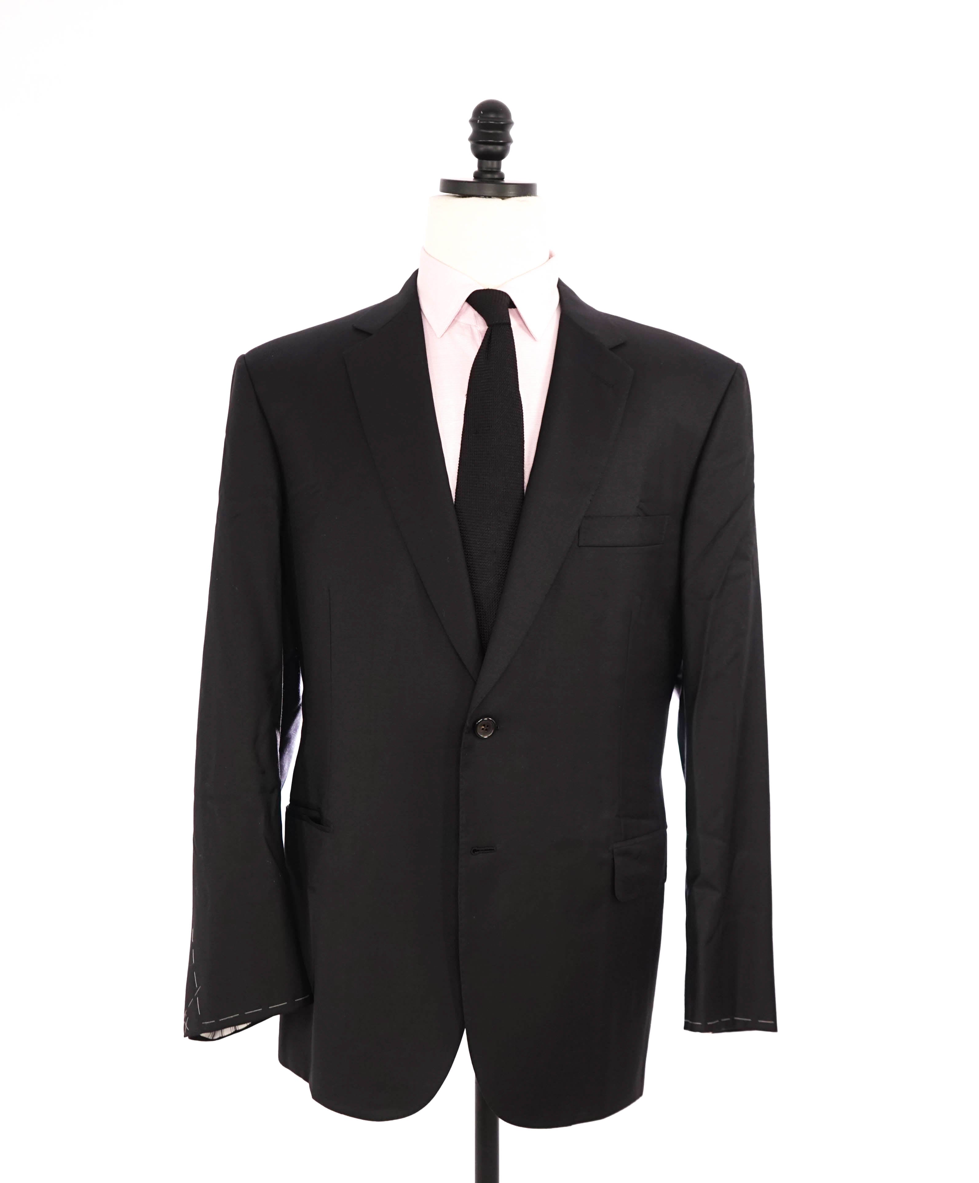 $6300 BRIONI - Classic Solid Black 2-Btn *CELEB FAVE* 160's Suit - 46R