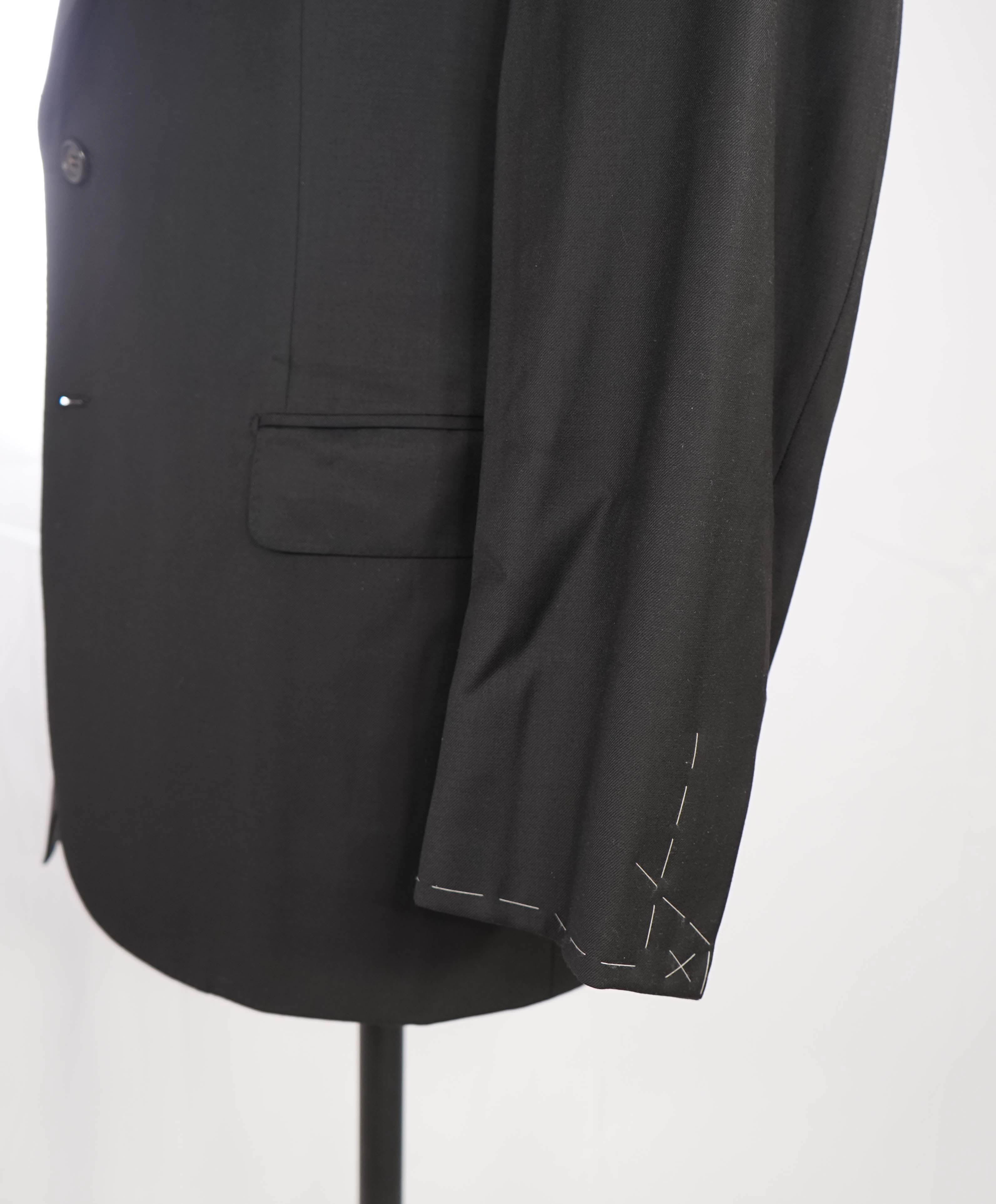 $6300 BRIONI - Classic Solid Black 2-Btn *CELEB FAVE* 160's Suit - 46R