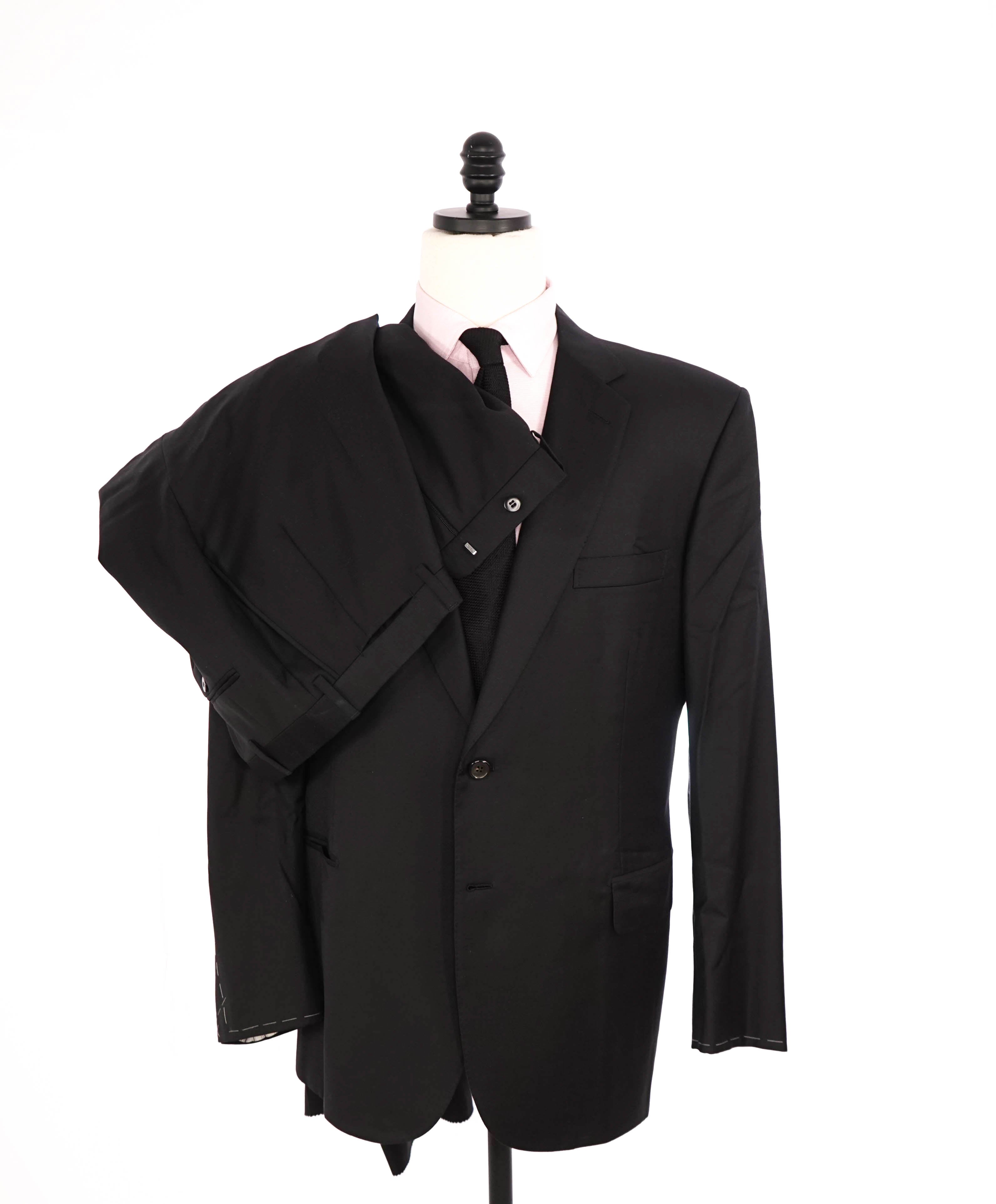 $6300 BRIONI - Classic Solid Black 2-Btn *CELEB FAVE* 160's Suit - 46R