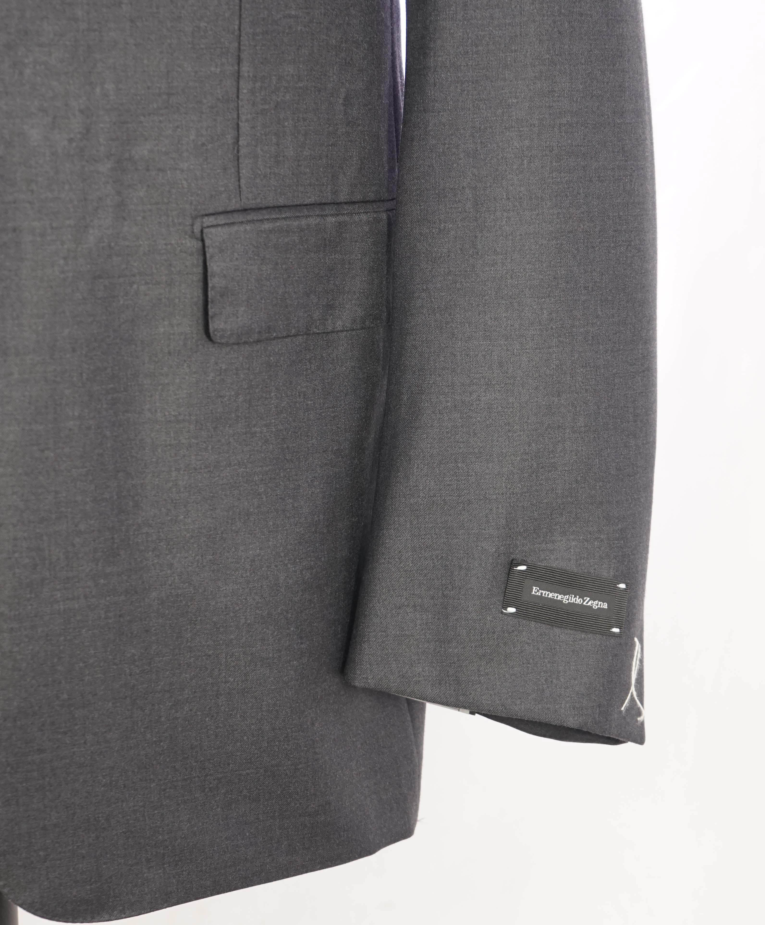 $3,450 ERMENEGILDO ZEGNA -"TROFEO" Charcoal Gray Solid Blazer - 48R