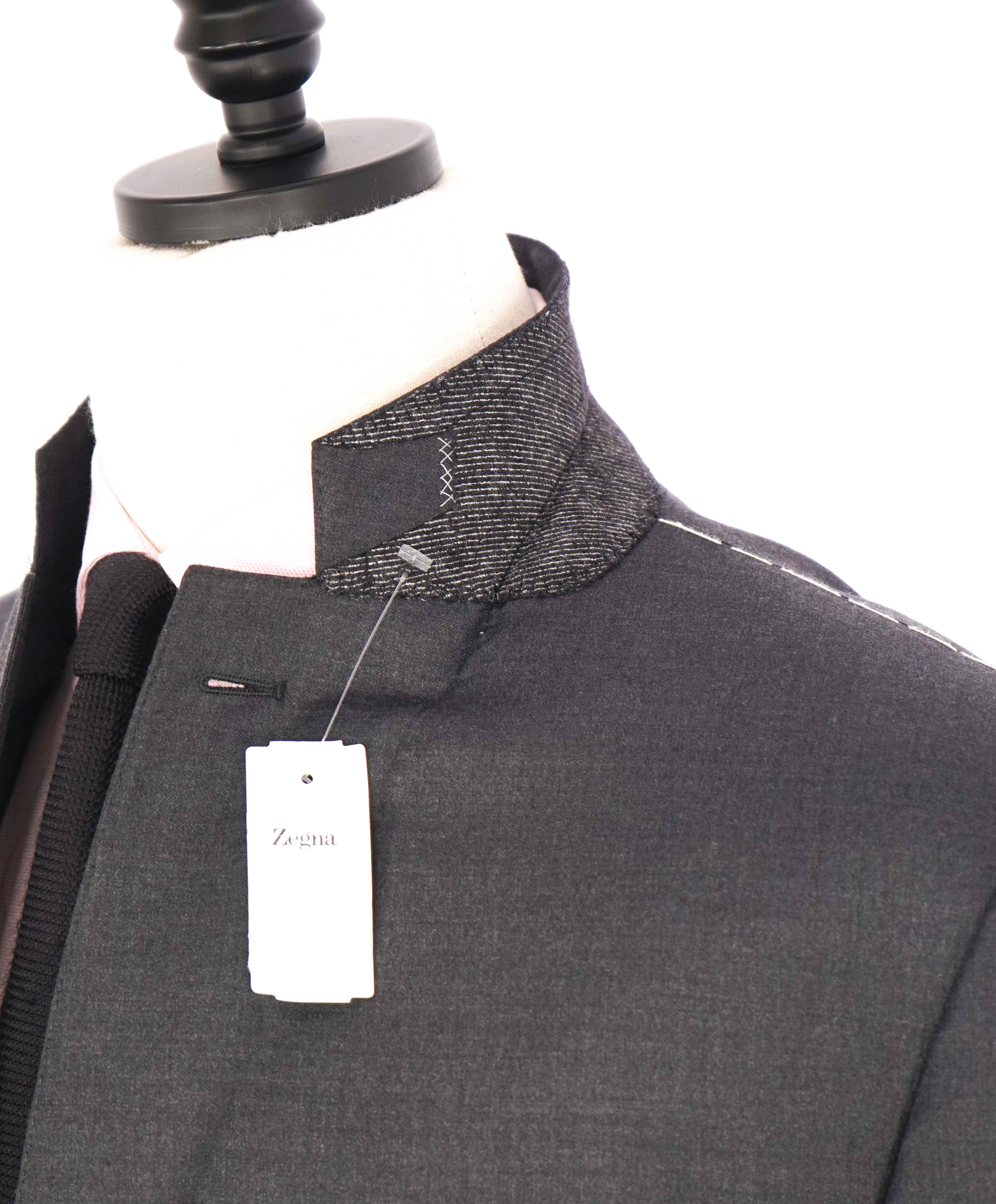 $3,450 ERMENEGILDO ZEGNA -"TROFEO" Charcoal Gray Solid Blazer - 48R