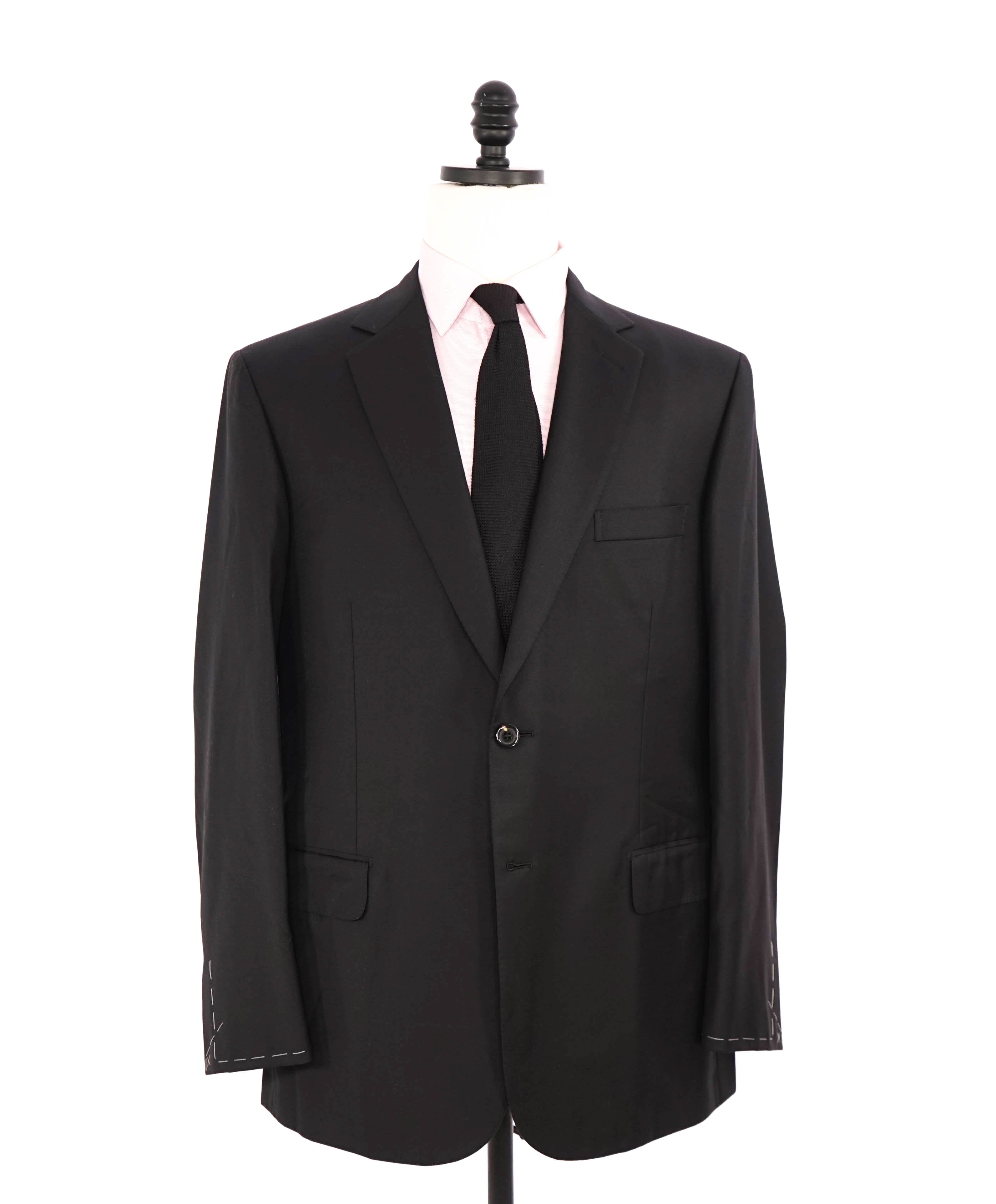 $6300 BRIONI - Classic Solid Black 2-Btn *CELEB FAVE* 160's Suit - 44R