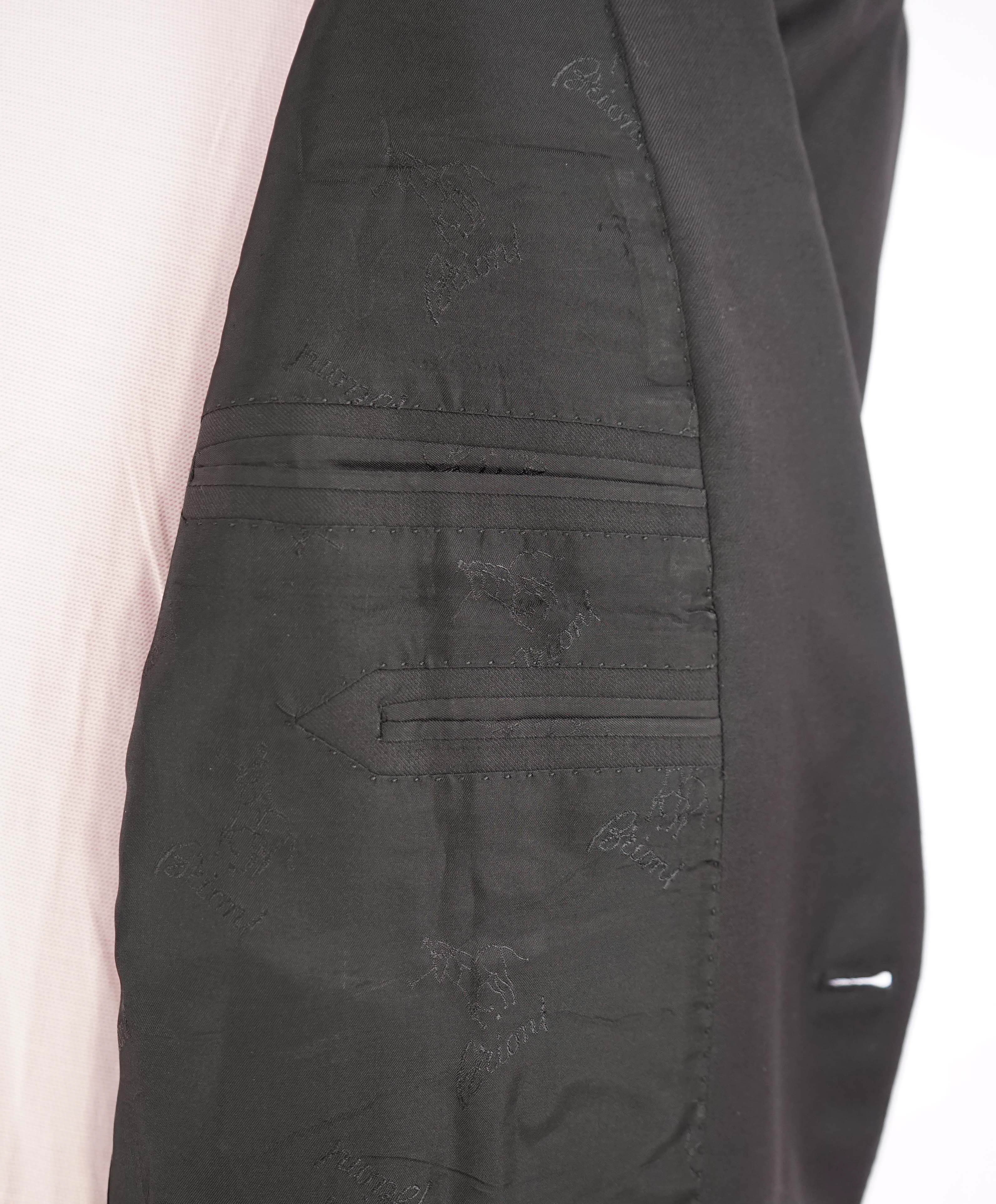 $6300 BRIONI - Classic Solid Black 2-Btn *CELEB FAVE* 160's Suit - 44R