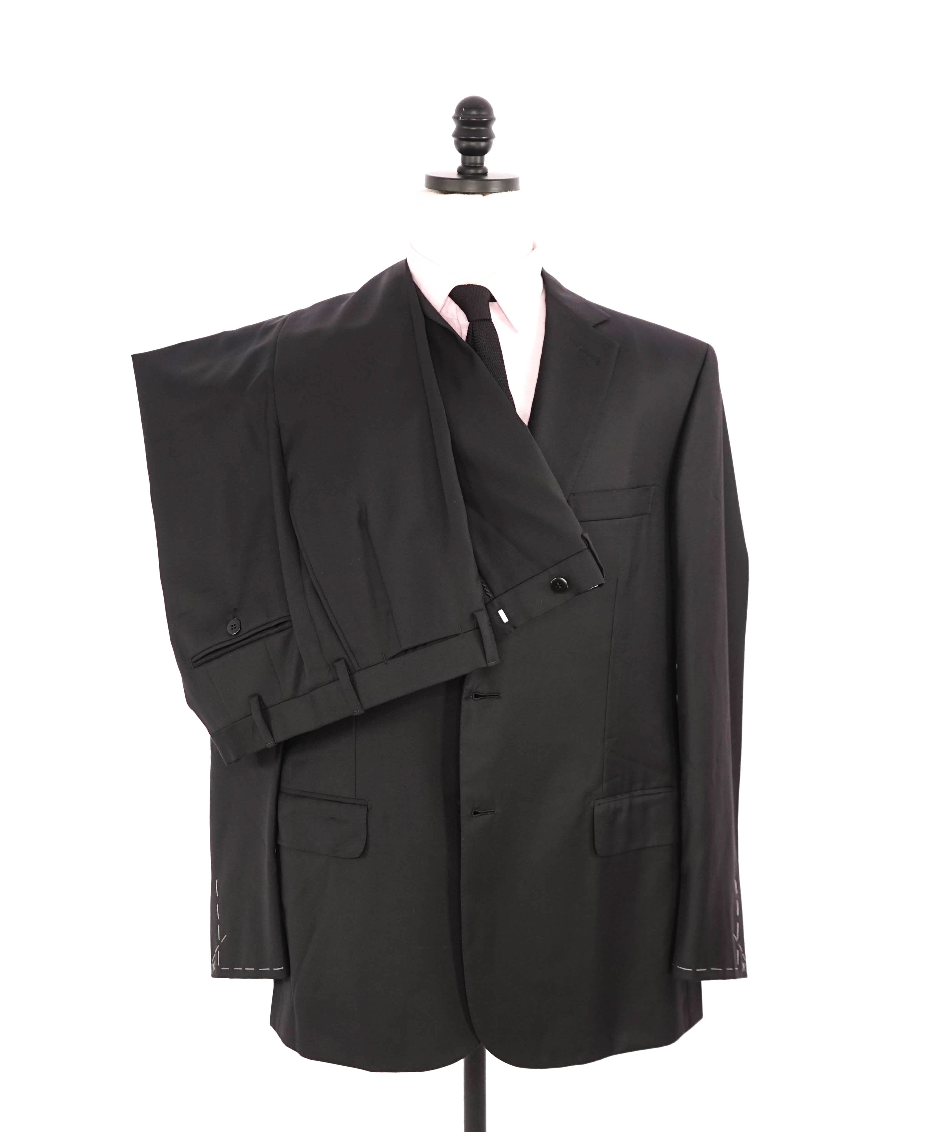 $6300 BRIONI - Classic Solid Black 2-Btn *CELEB FAVE* 160's Suit - 44R