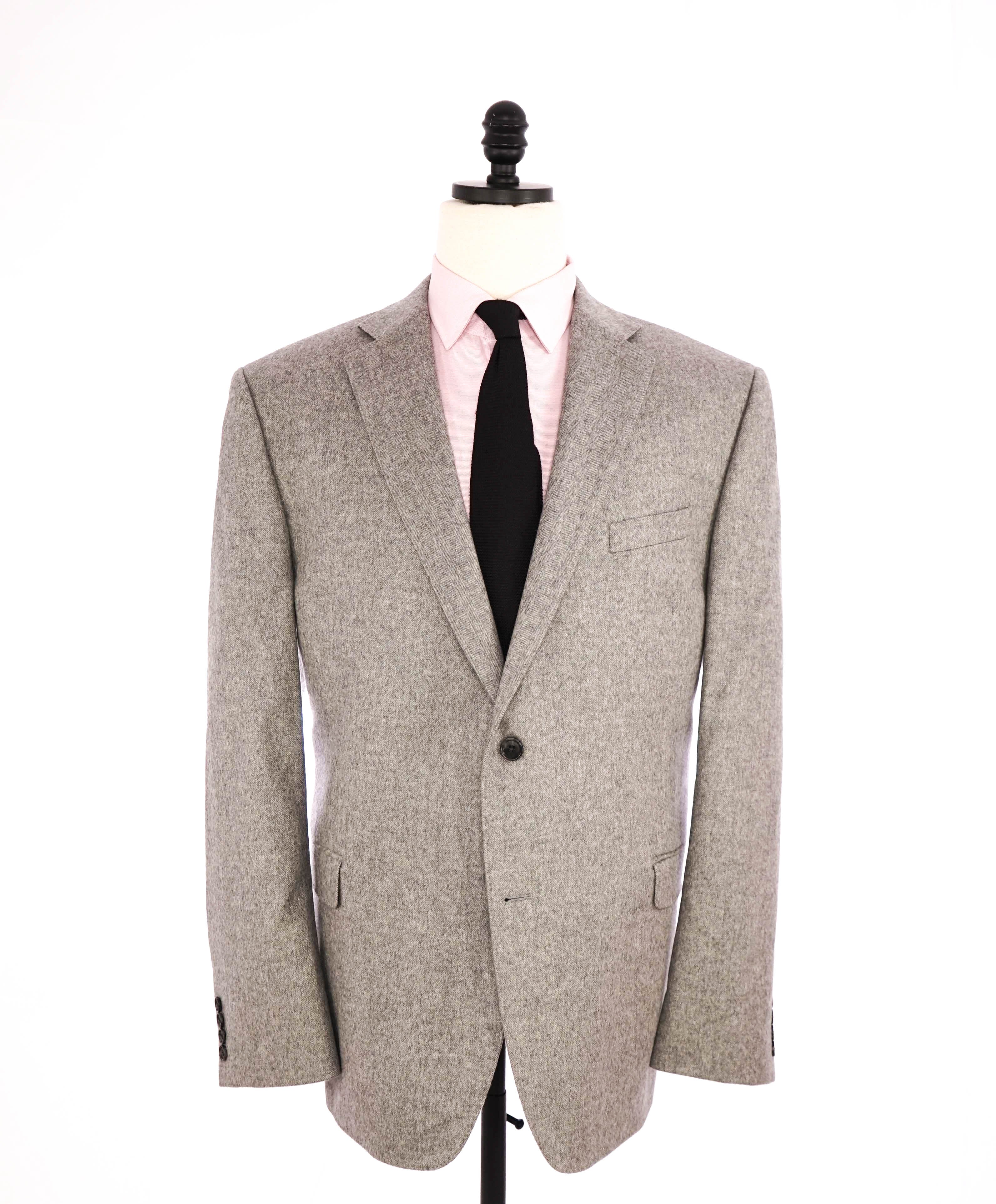 $1,295 SAKS FIFTH AVENUE - 100% PURE CASHMERE Herringbone "SLIM" Blazer- 48R US