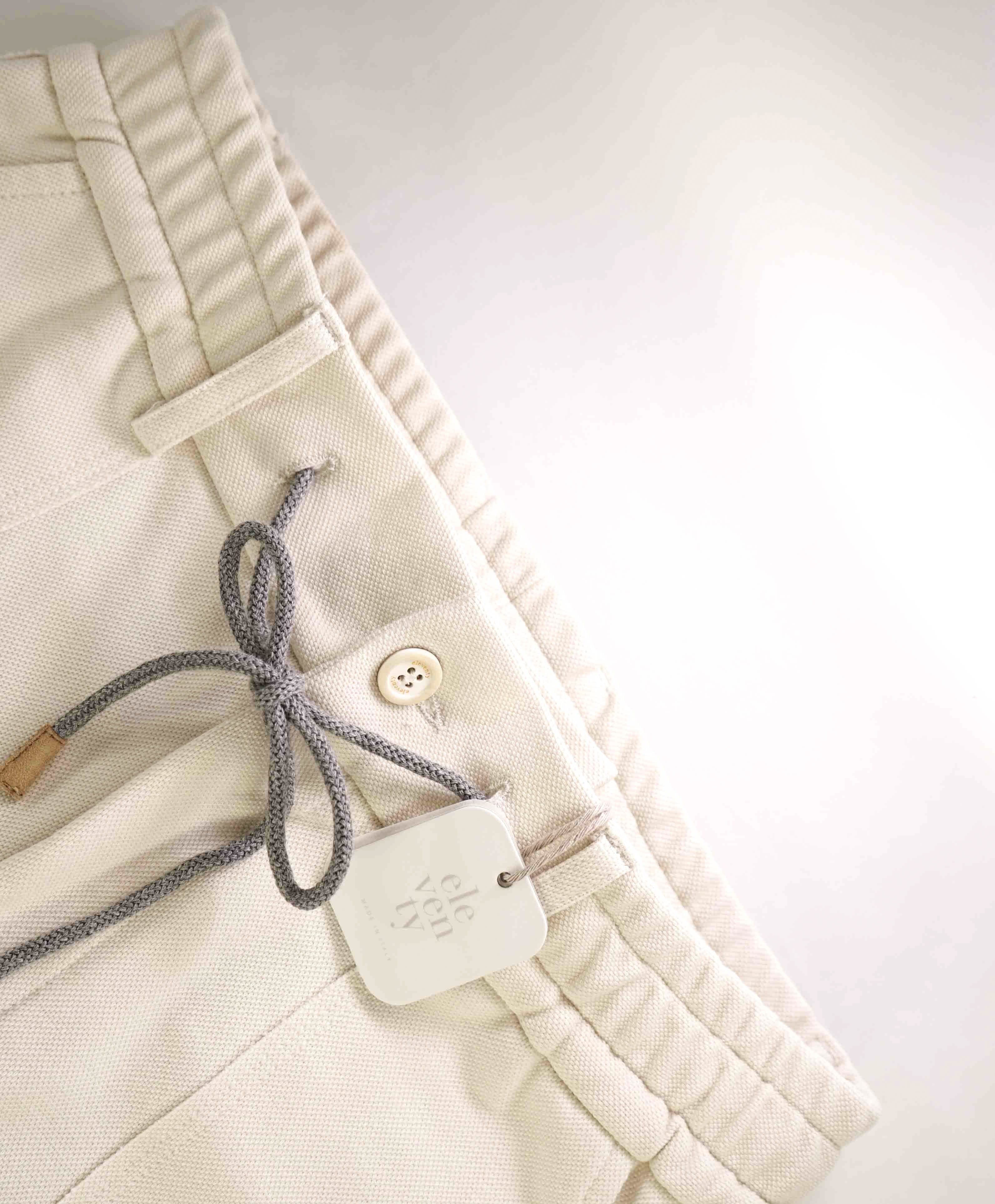 $995 ELEVENTY - JOGGER *PIQUE* Ivory Cotton Dress Pants- 32W