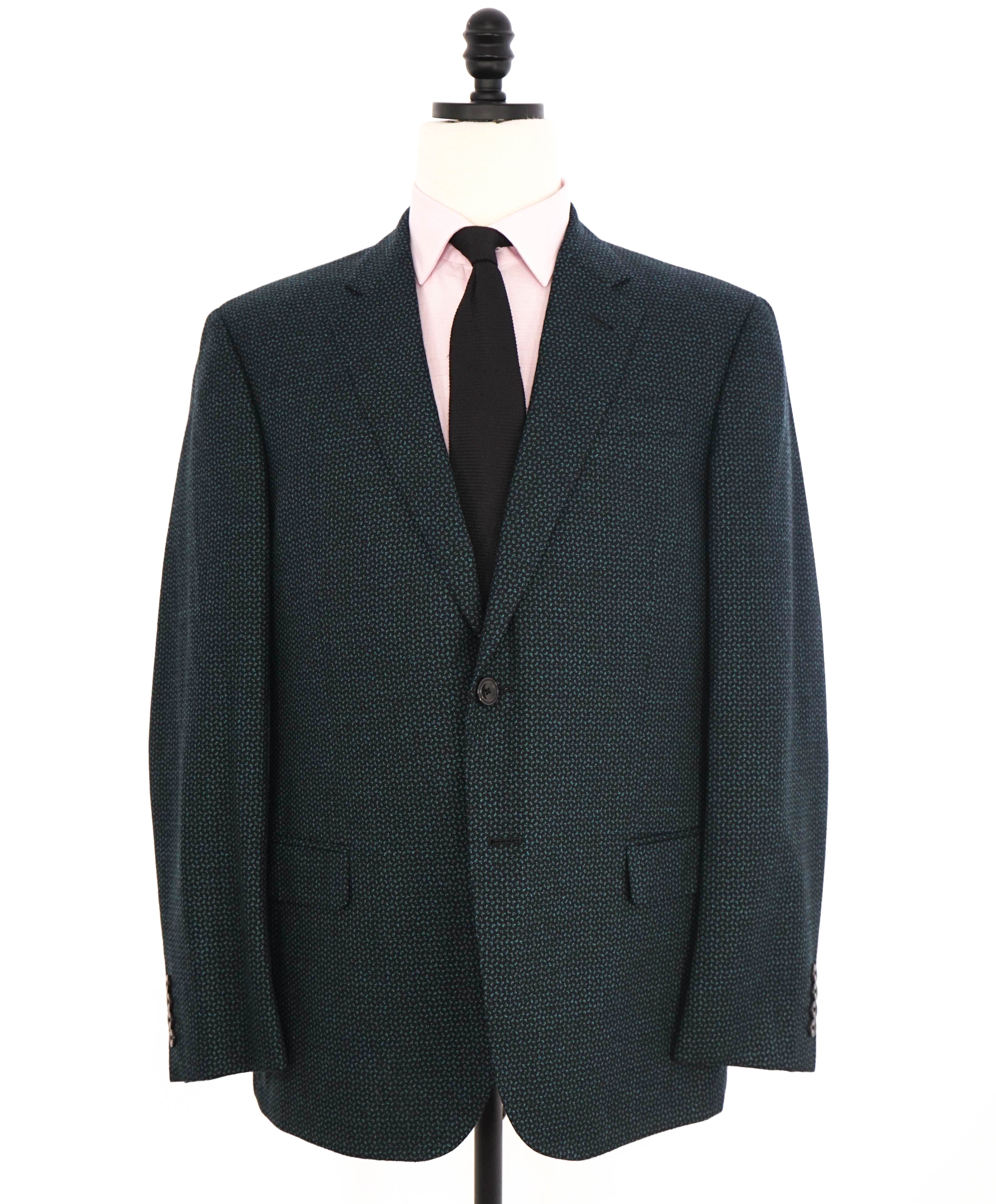 $1,595 EMPORIO ARMANI- *G lIne* Green Geometric Pattern Blazer - 42R