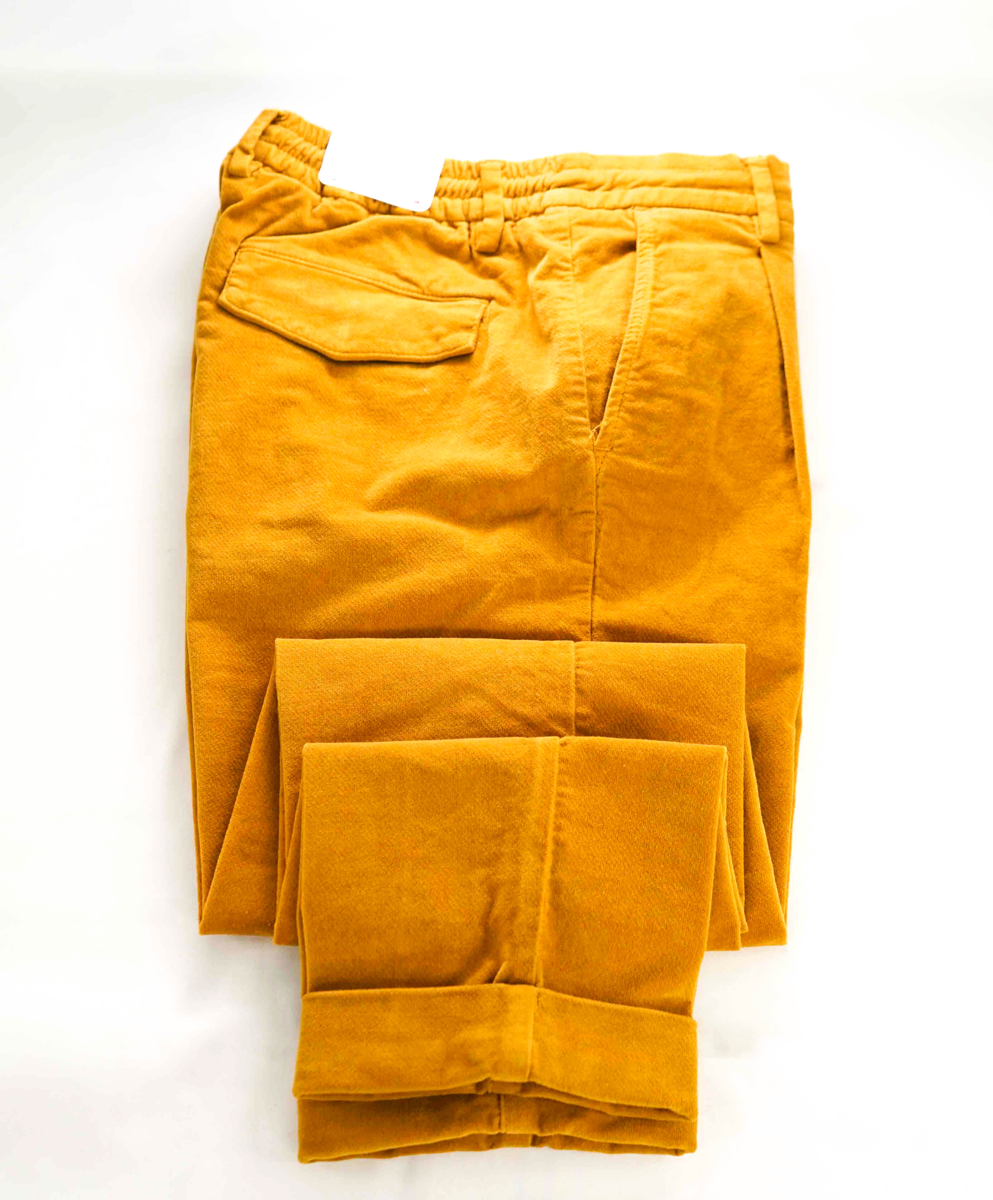 $695 ELEVENTY - JOGGER *WEATHERED VELVET* Yellow Cotton Pants- 33W